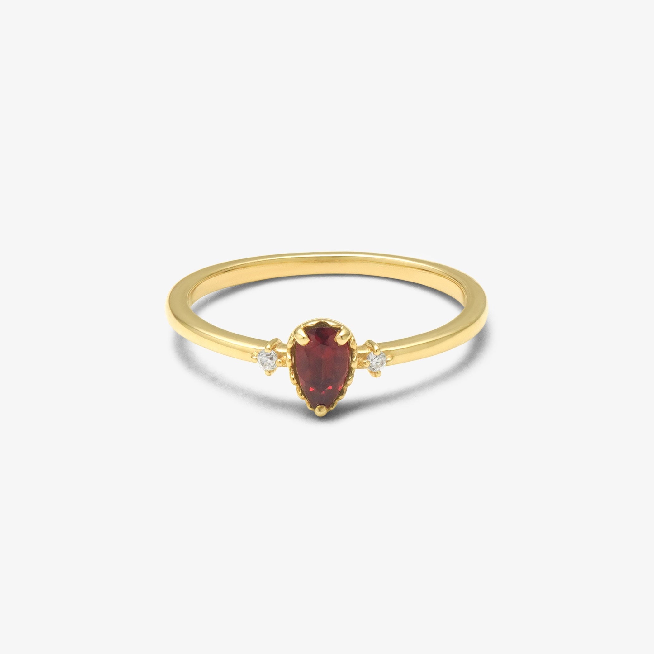 1月誕生石 K10 イエローゴールド ガーネット リング – Milluflora
