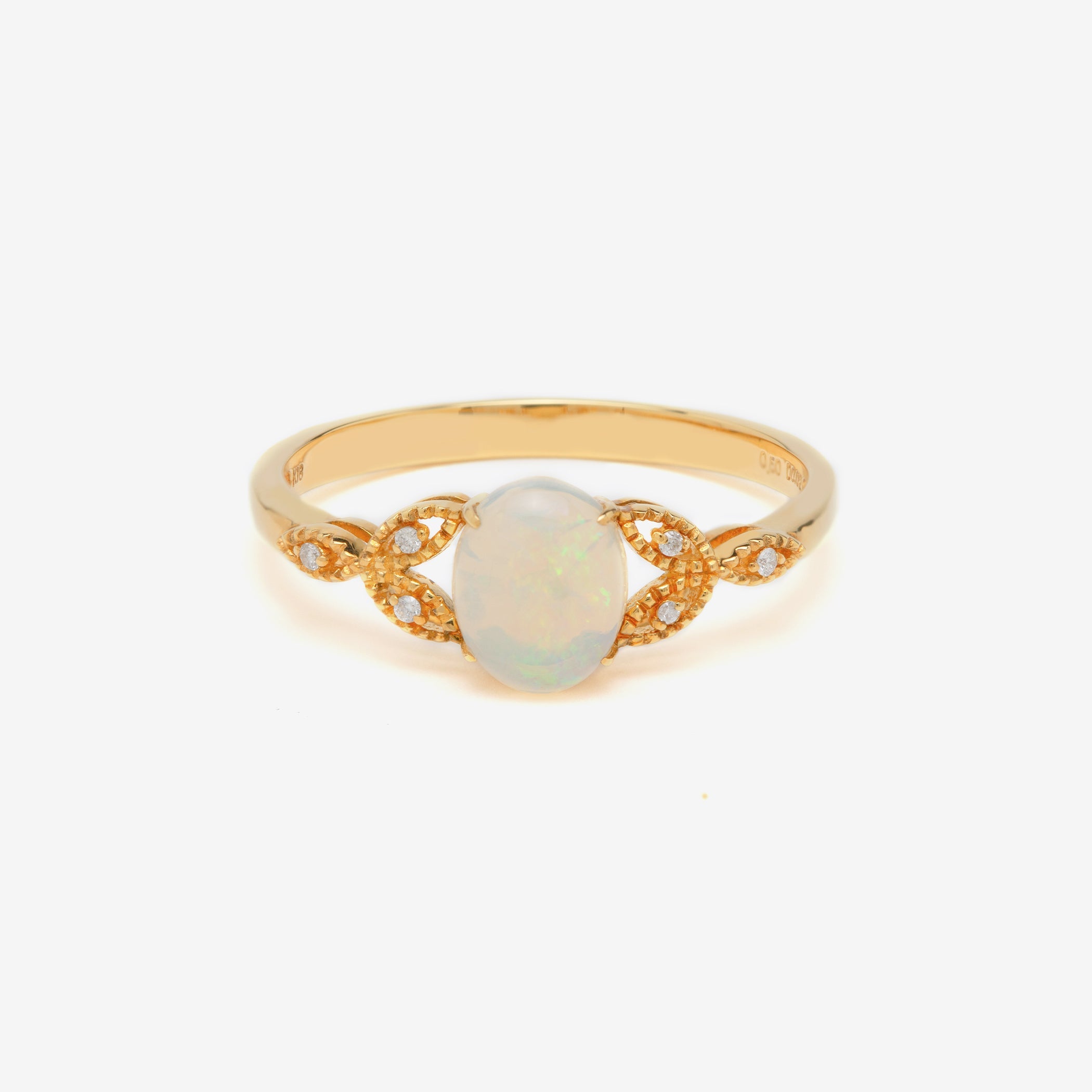 WEB限定】10月誕生石 K18 イエローゴールド オパール リング