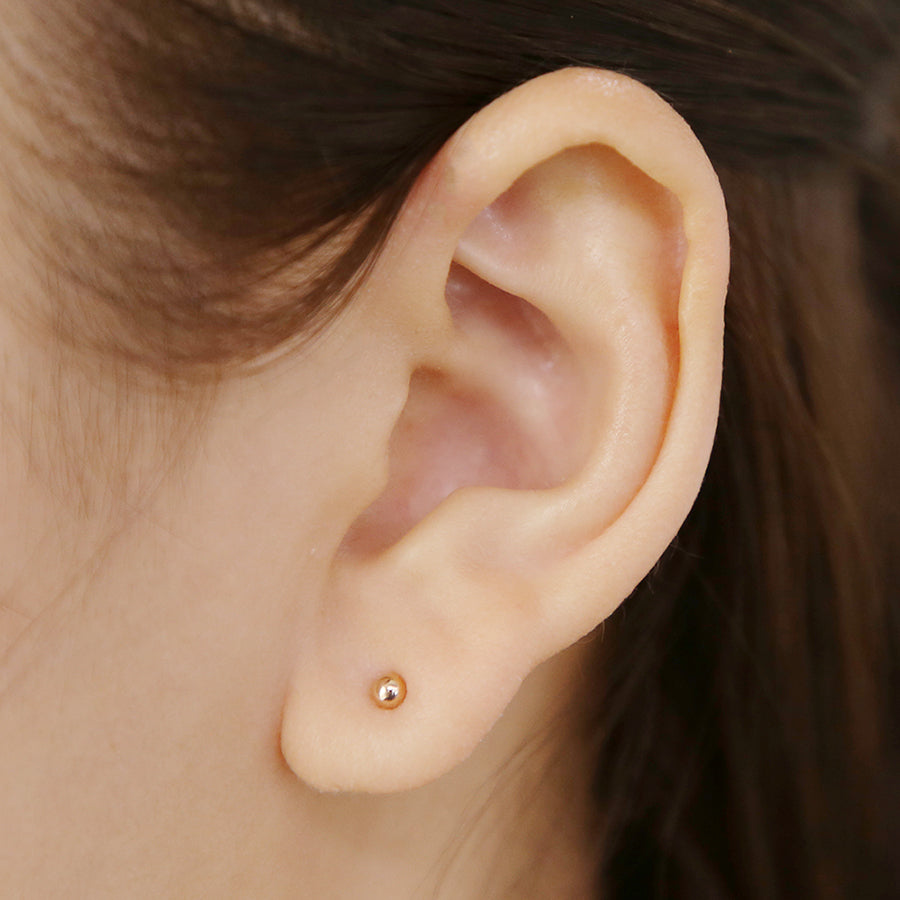 K18 ピンクゴールド 丸玉 ピアス(3mm)