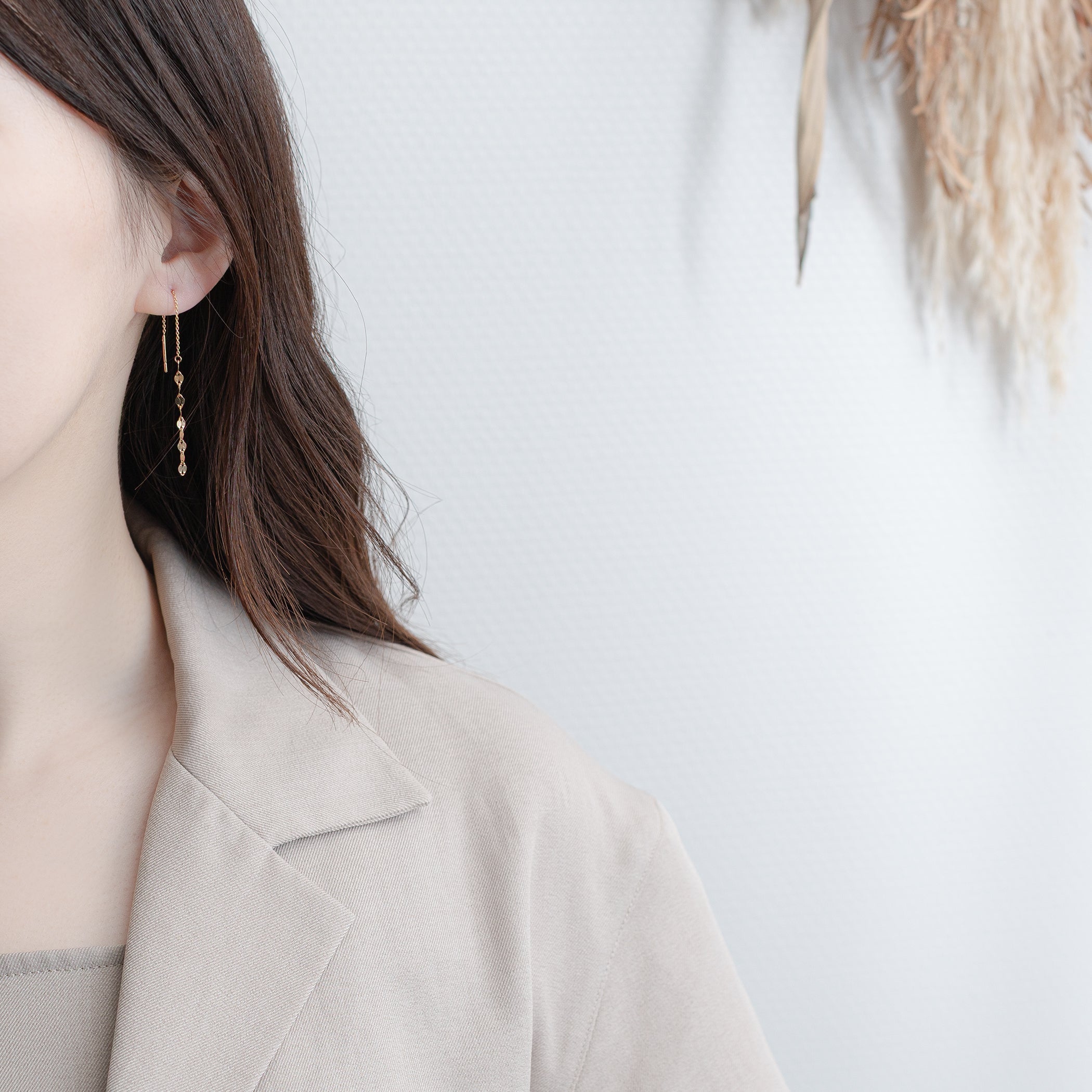 K10 イエローゴールド アメリカン ピアス