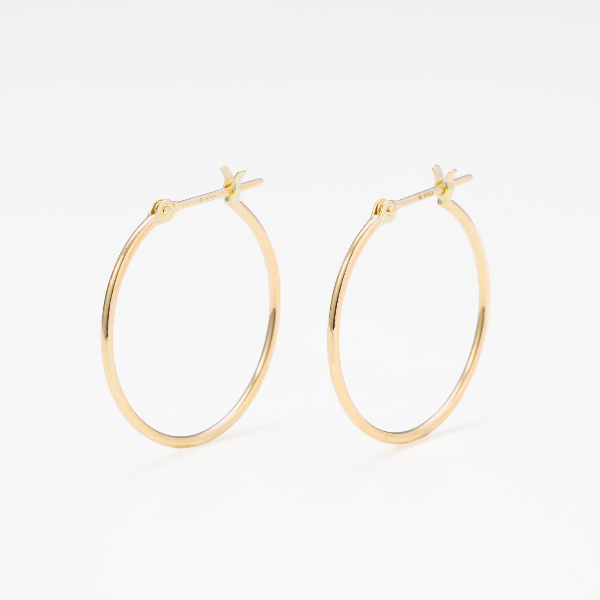 K10 イエローゴールド フープ ピアス（20mm） – Milluflora | ミル