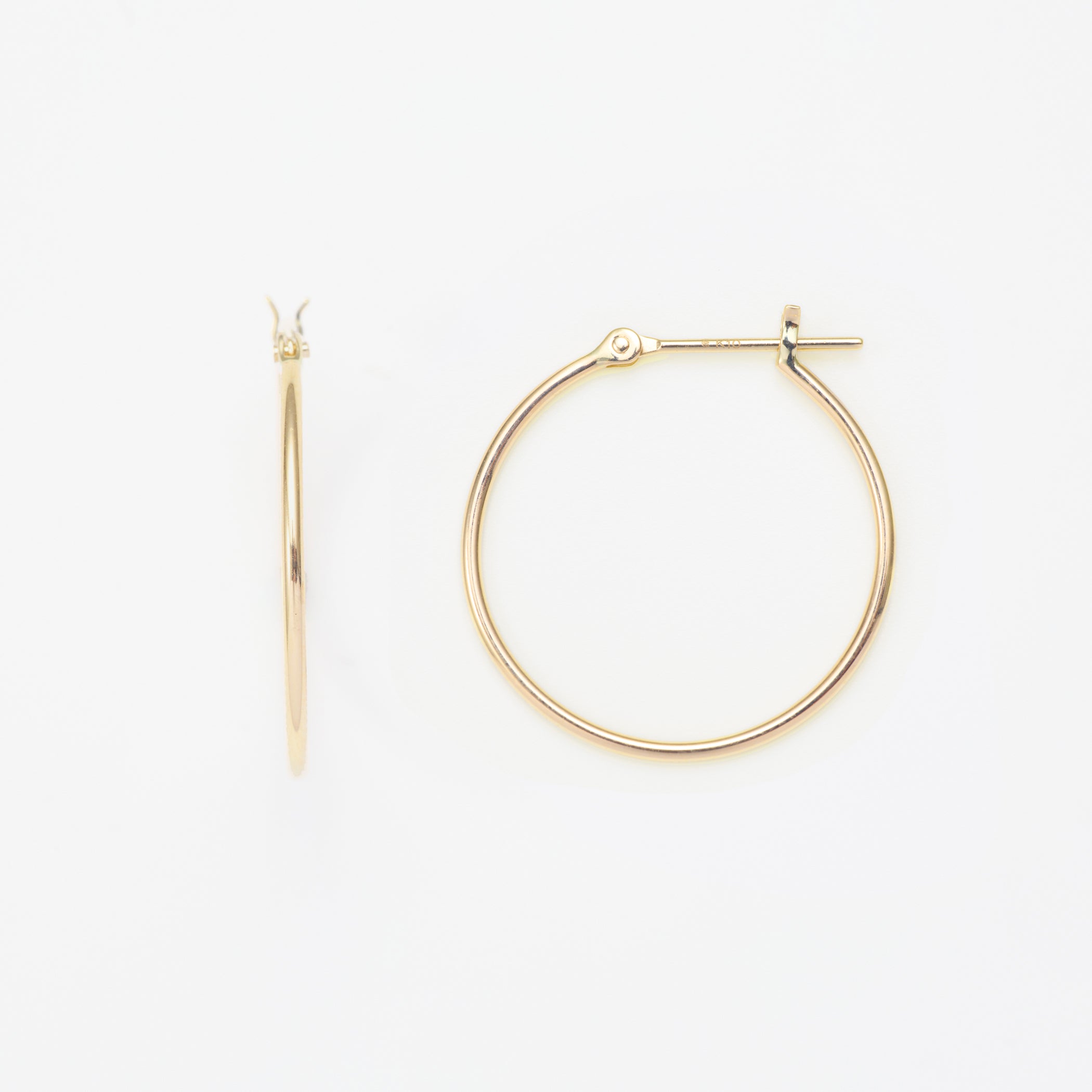 K10 イエローゴールド フープ ピアス(20mm)