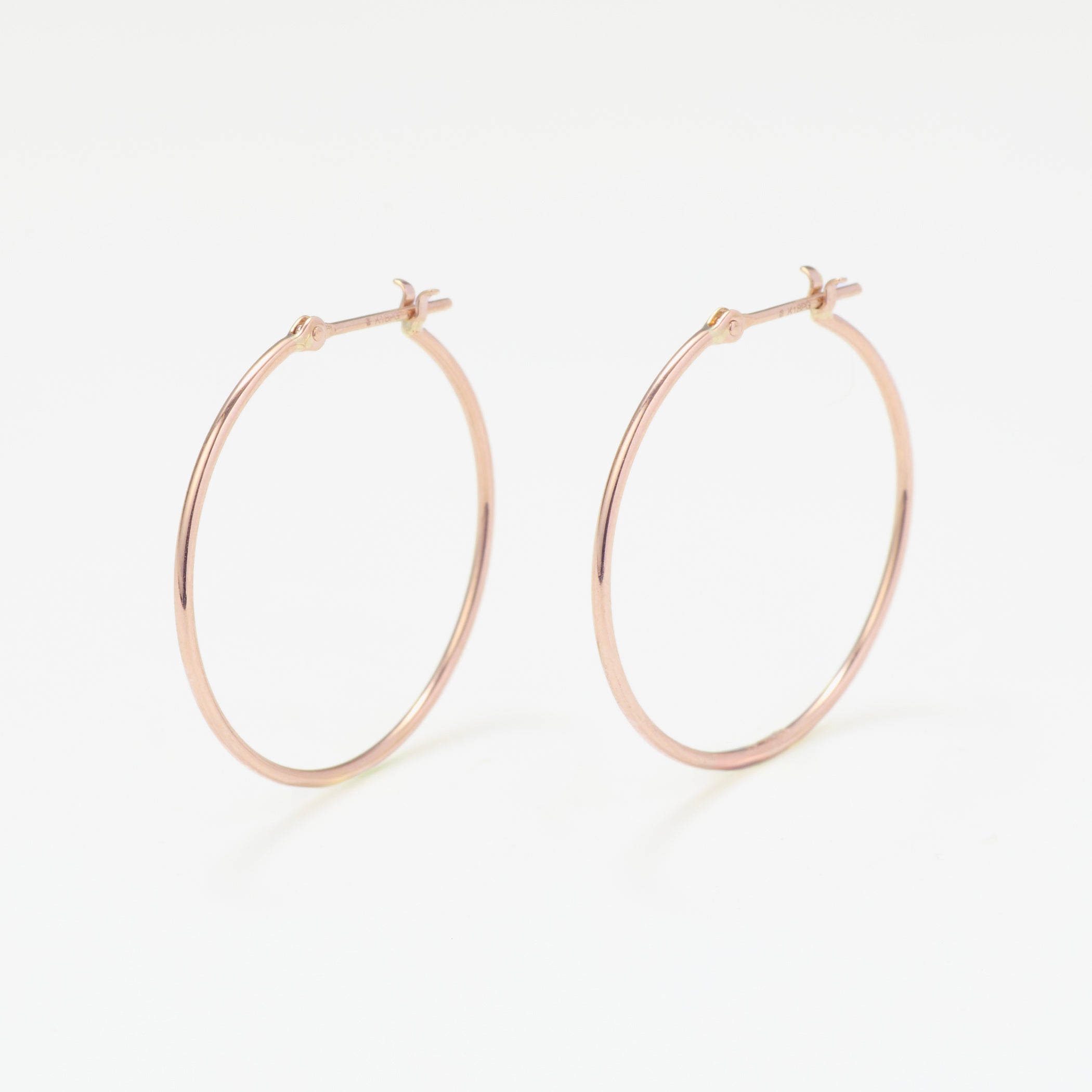 K18 ピンクゴールド フープピアス K18 ピンクゴールド フープ ピアス（25mm） – Milluflora | ミル