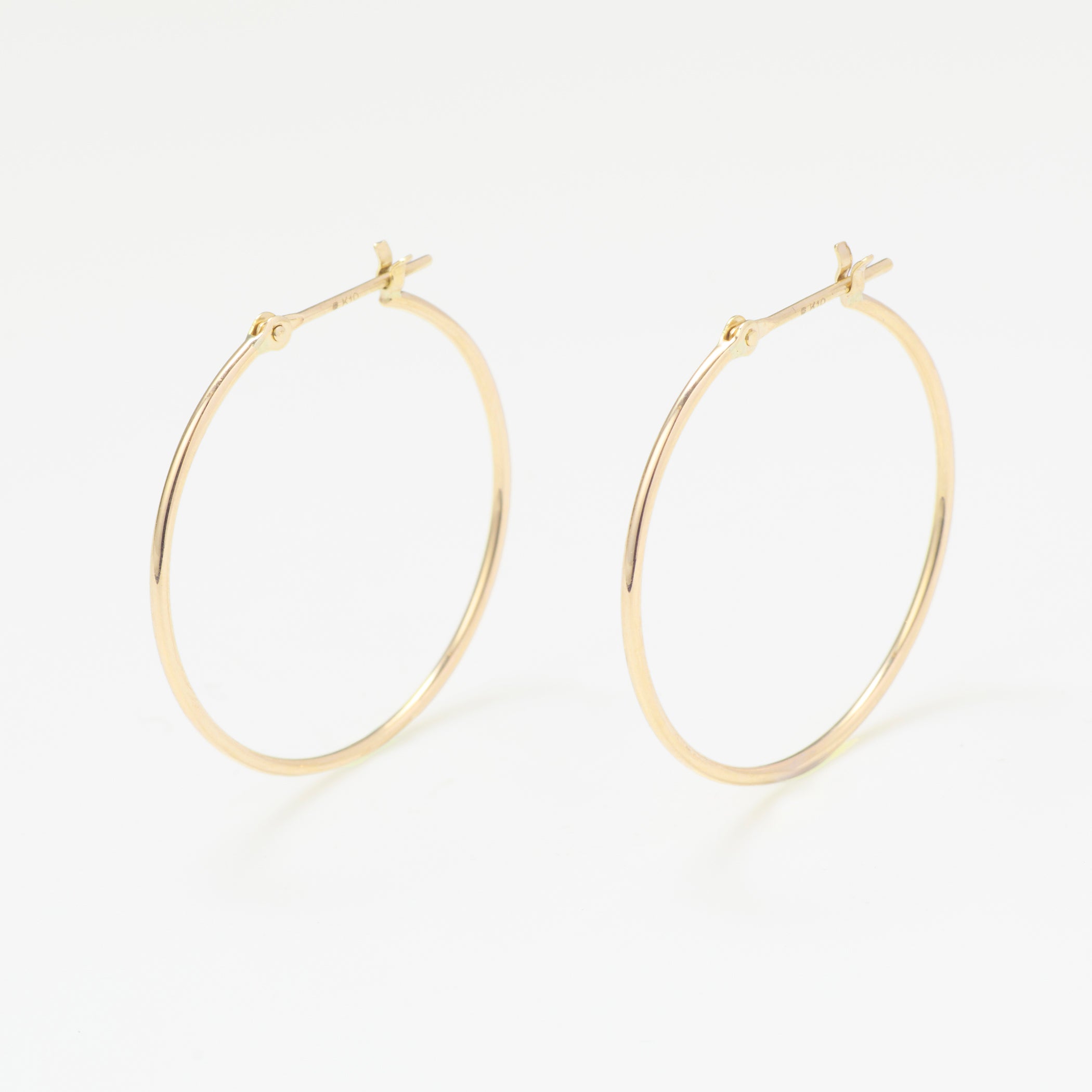 K10 イエローゴールド フープ ピアス(25mm)