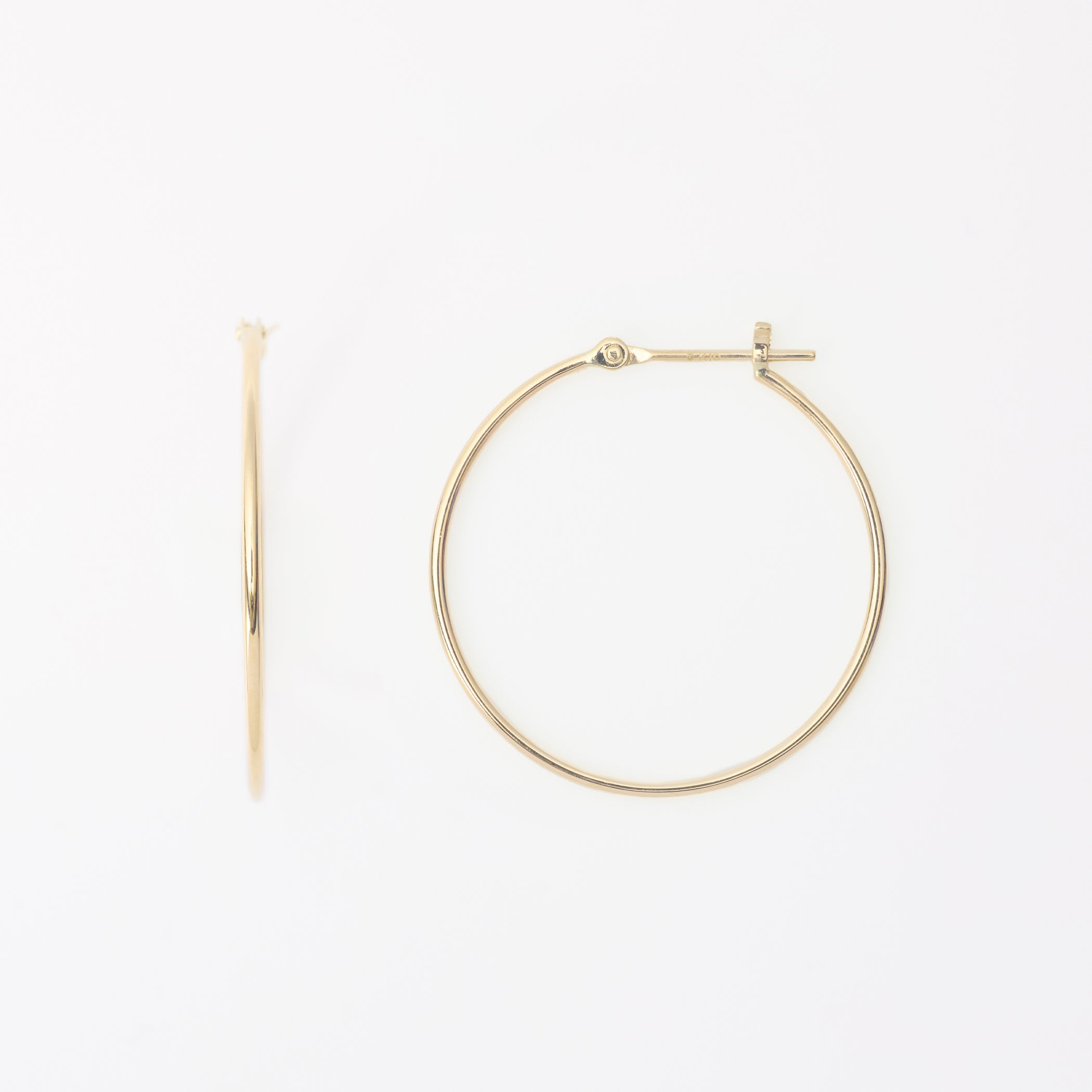 K10 イエローゴールド フープ ピアス(25mm)