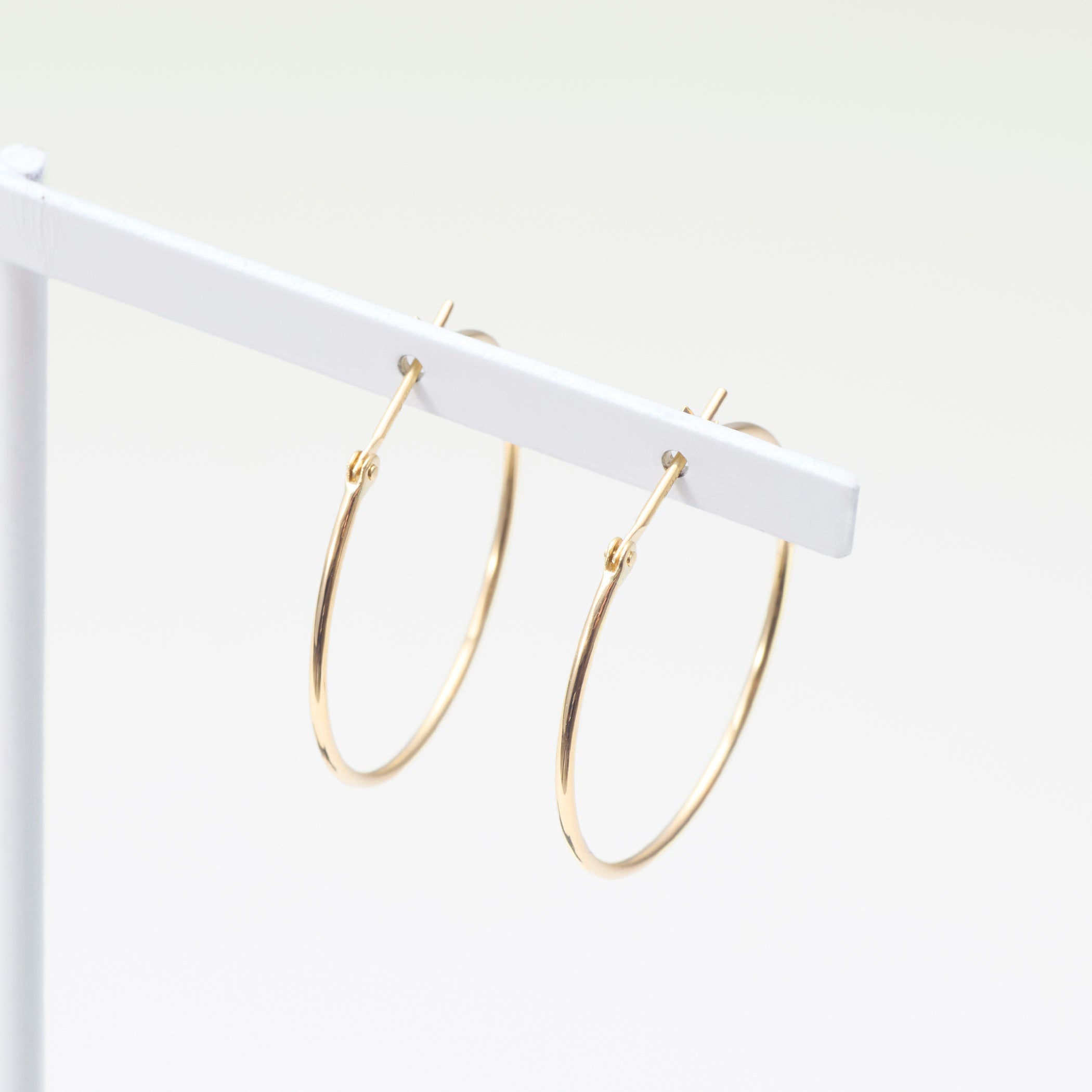 K10 イエローゴールド フープ ピアス(25mm)