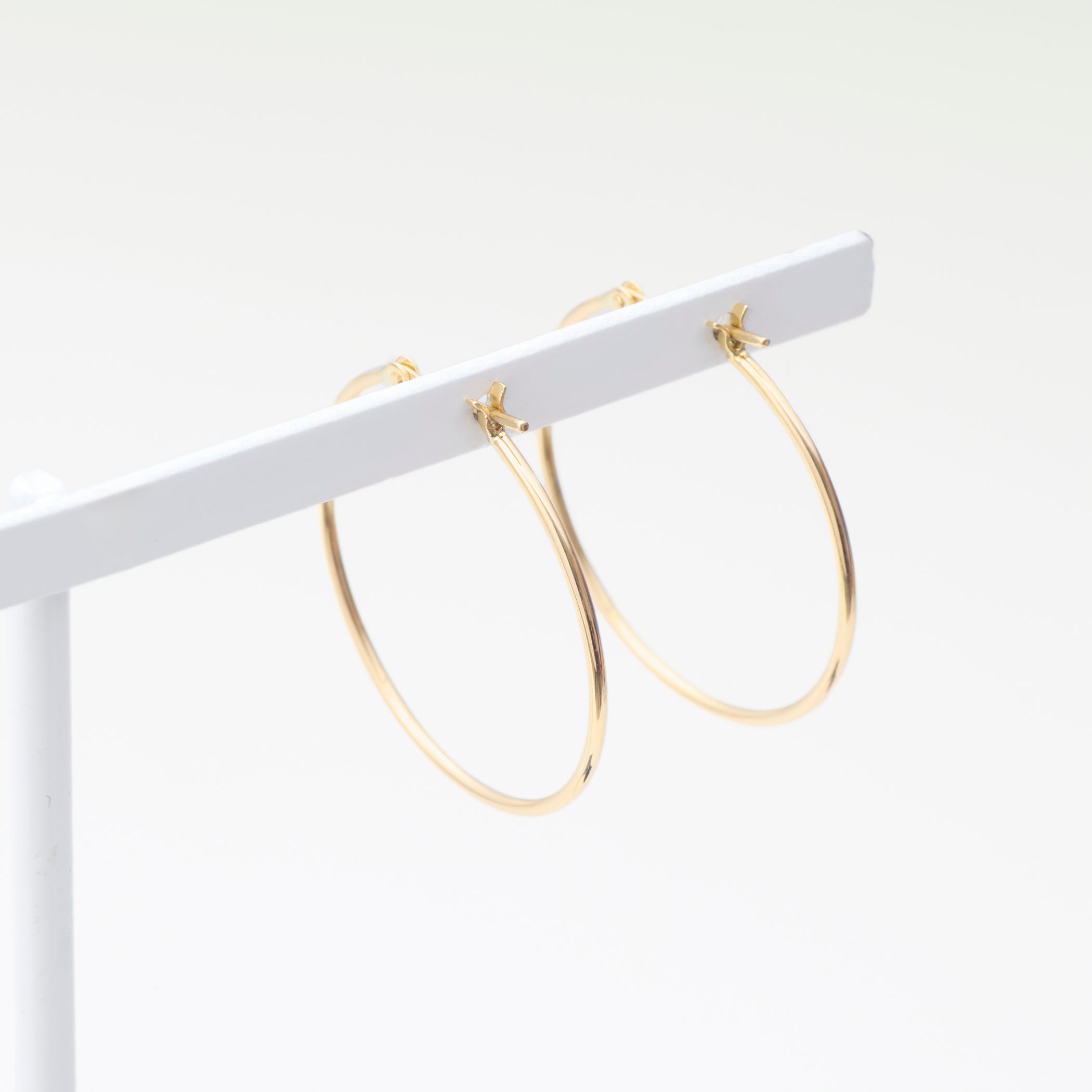 K10 イエローゴールド フープ ピアス(25mm)