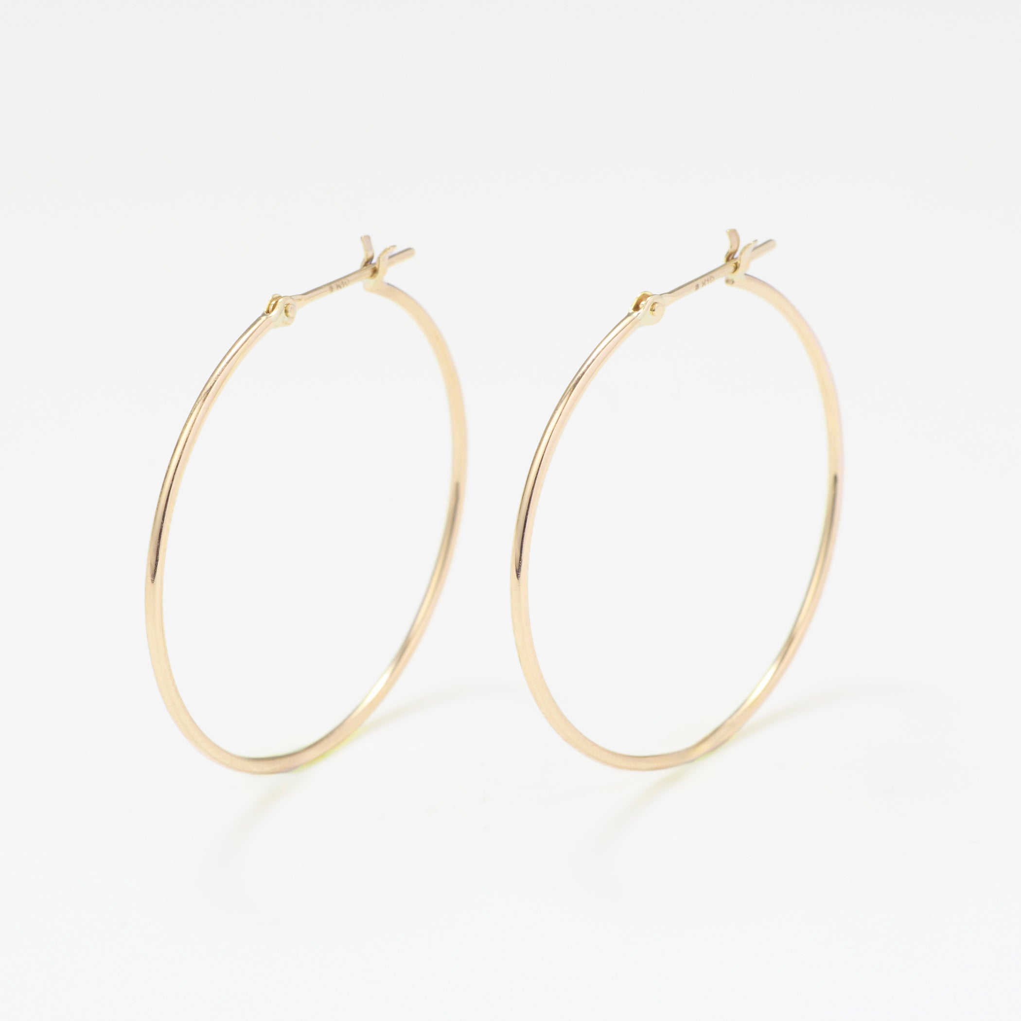 K10 イエローゴールド フープ ピアス(30mm)