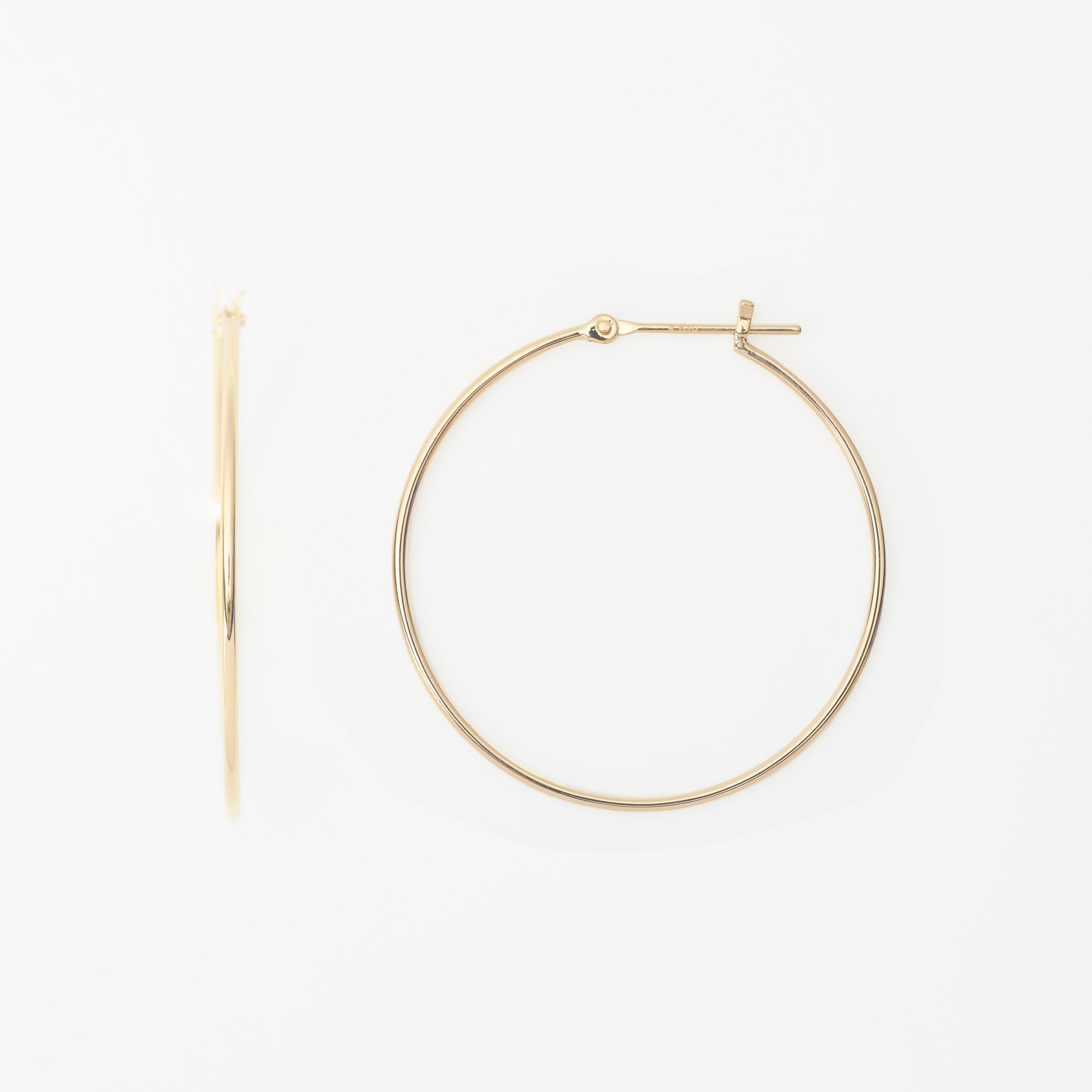 K10 イエローゴールド フープ ピアス(30mm)