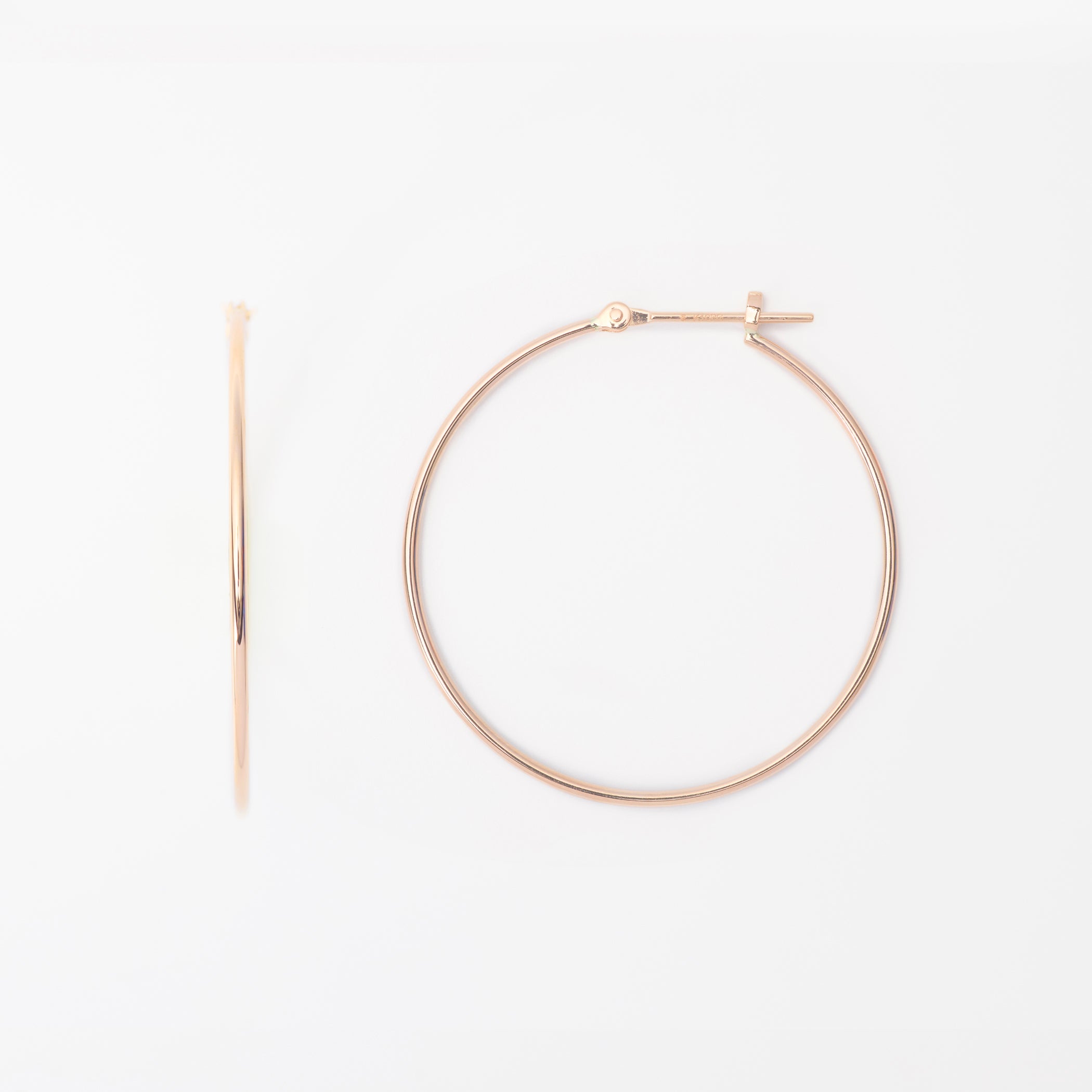 K10 ピンクゴールド フープ ピアス(30mm)