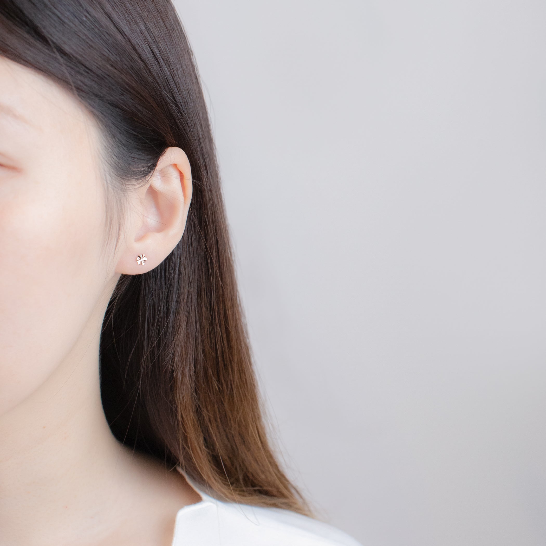 K10 ピンクゴールド フラワー ピアス