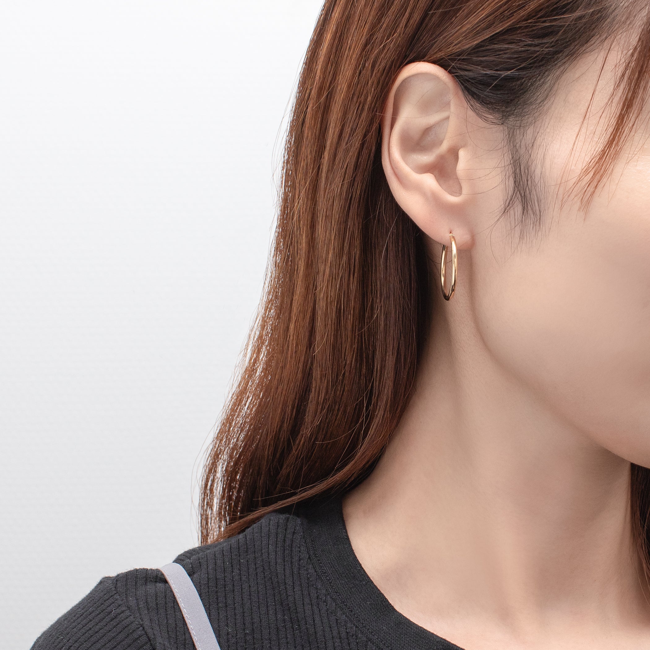 K18 イエローゴールド フープ ピアス