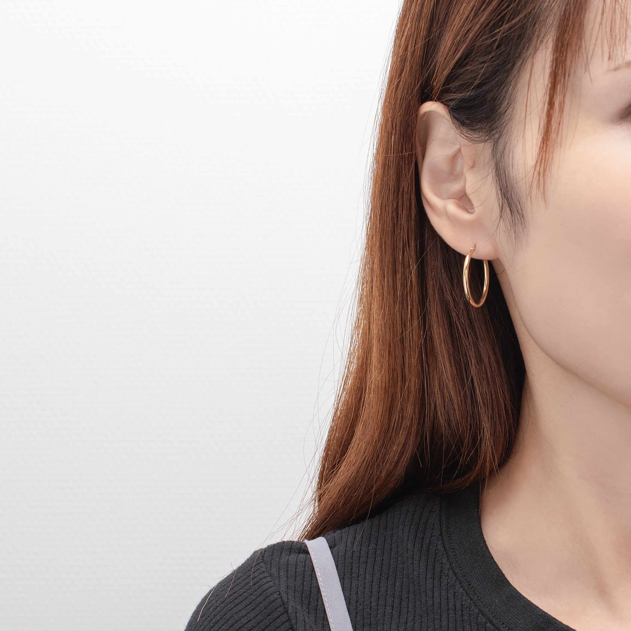 K18 イエローゴールド フープ ピアス