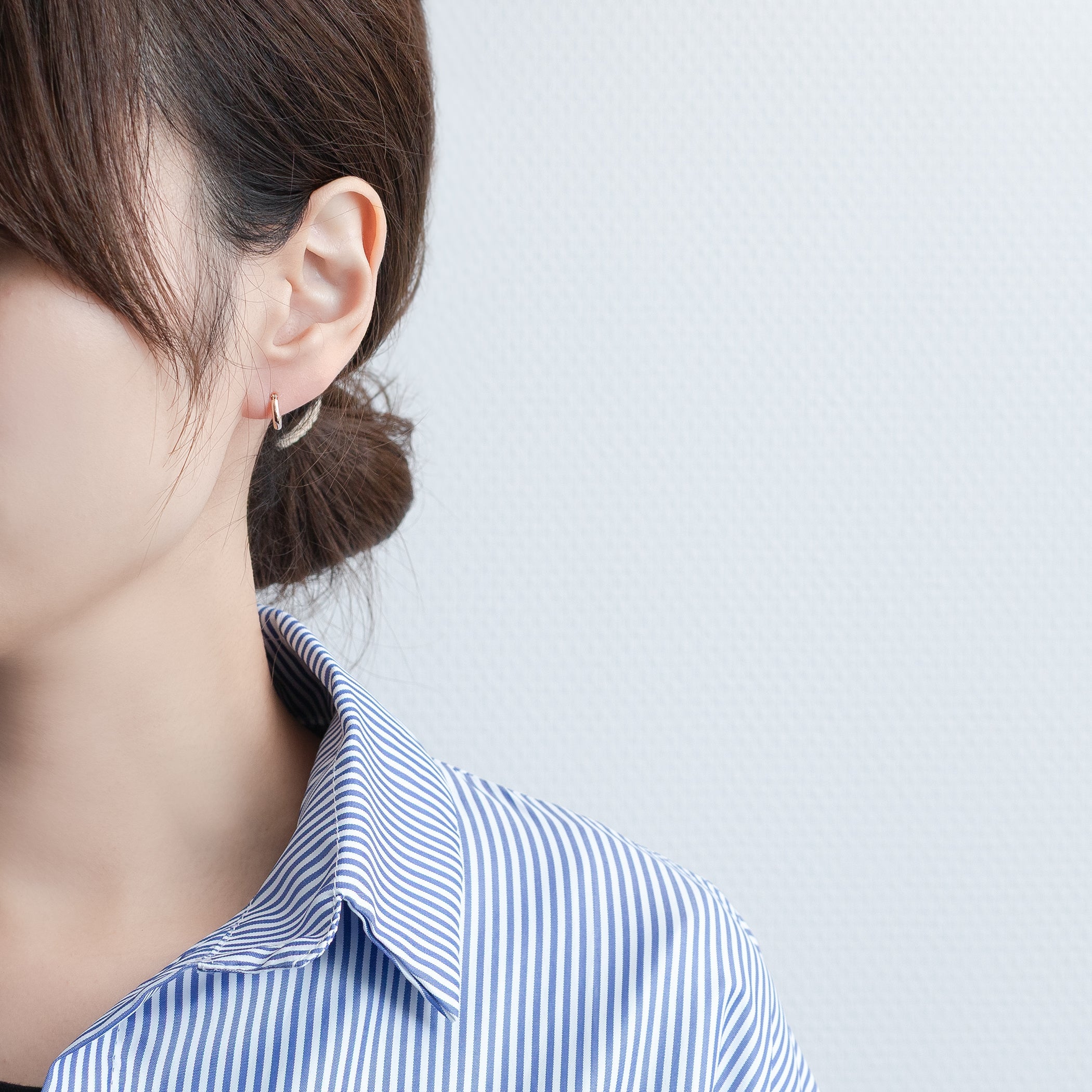 K10 ピンクゴールド フープ ピアス(10mm)