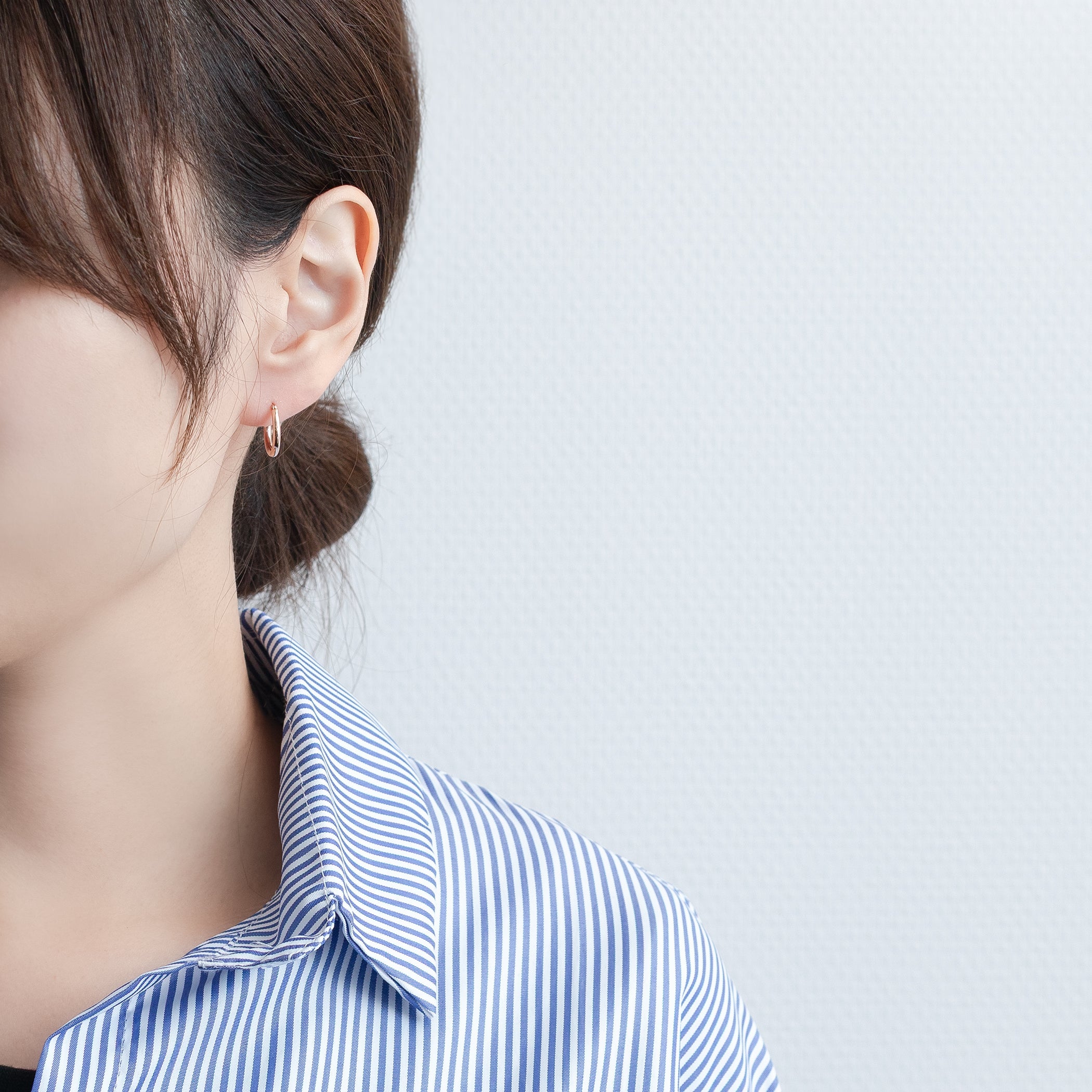 K10 ピンクゴールド フープ ピアス(15mm)