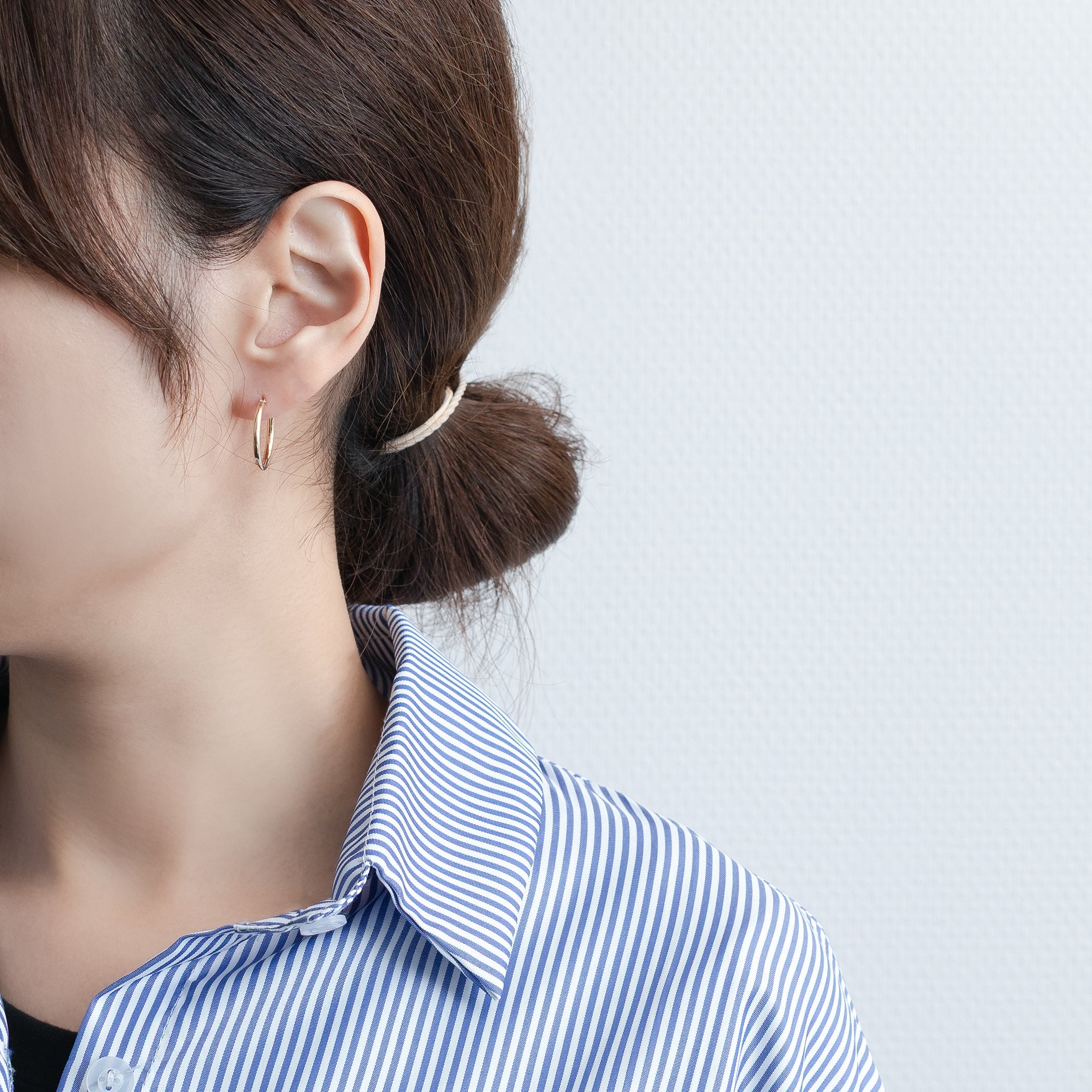 K10 イエローゴールド フープ ピアス(20mm)