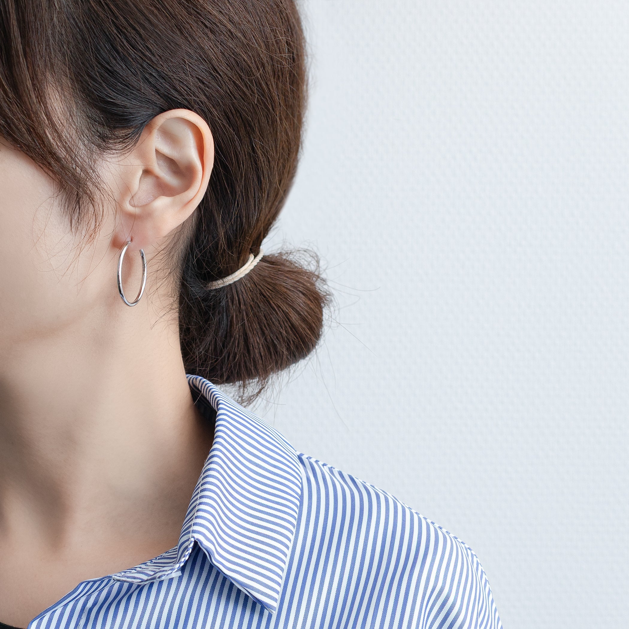 プラチナ フープ ピアス(30mm)