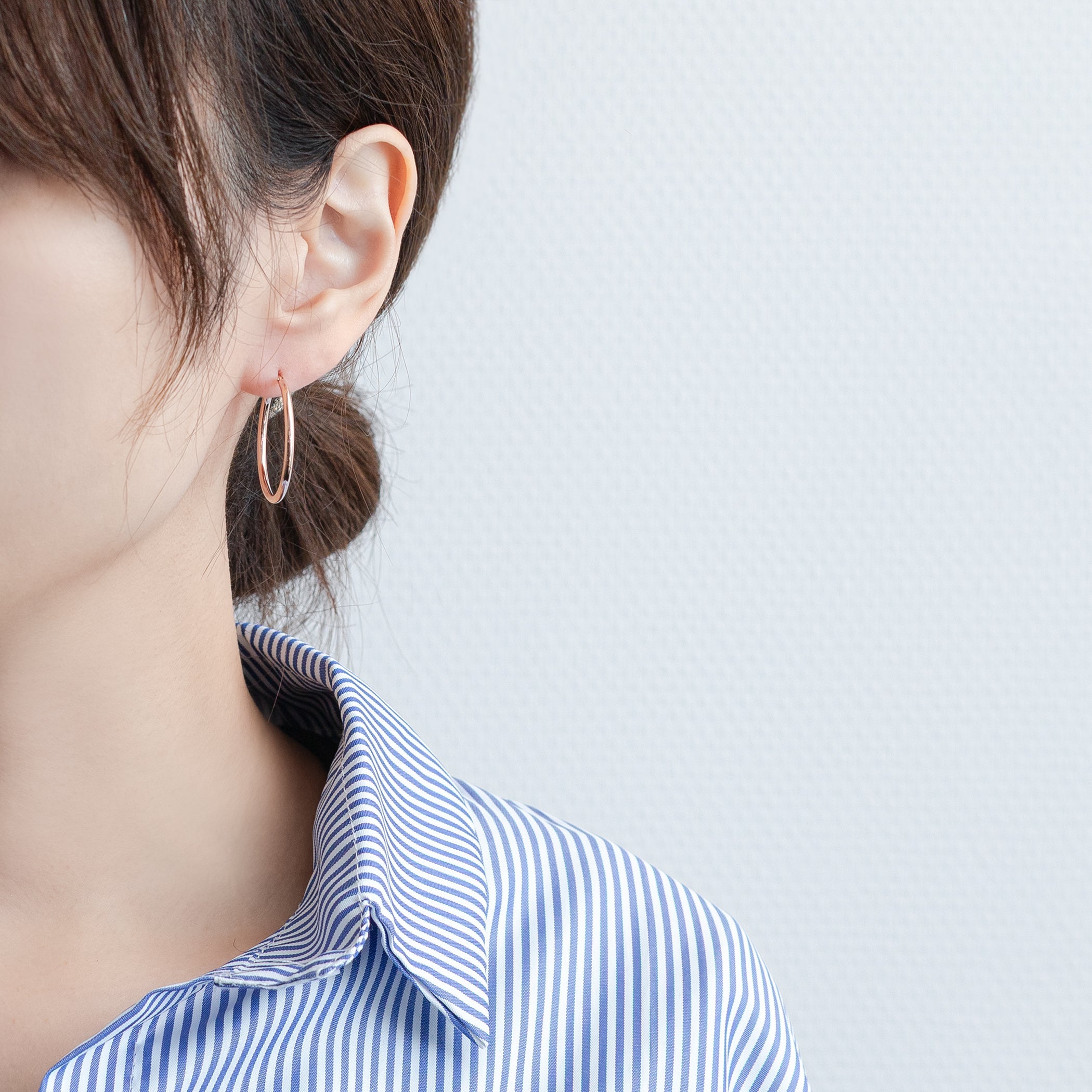 K10 ピンクゴールド フープ ピアス(30mm)