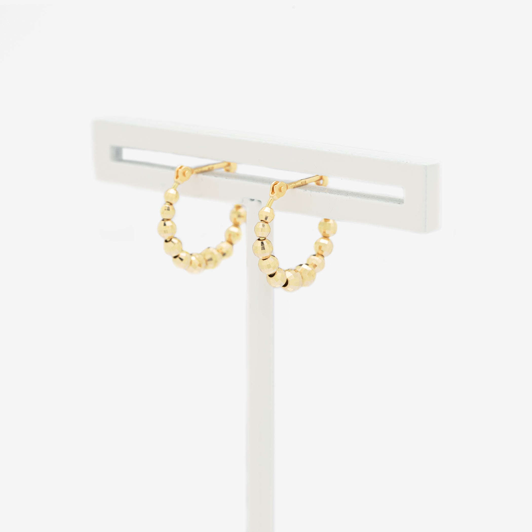 K18 イエローゴールド/K10 イエローゴールド フープ ピアス