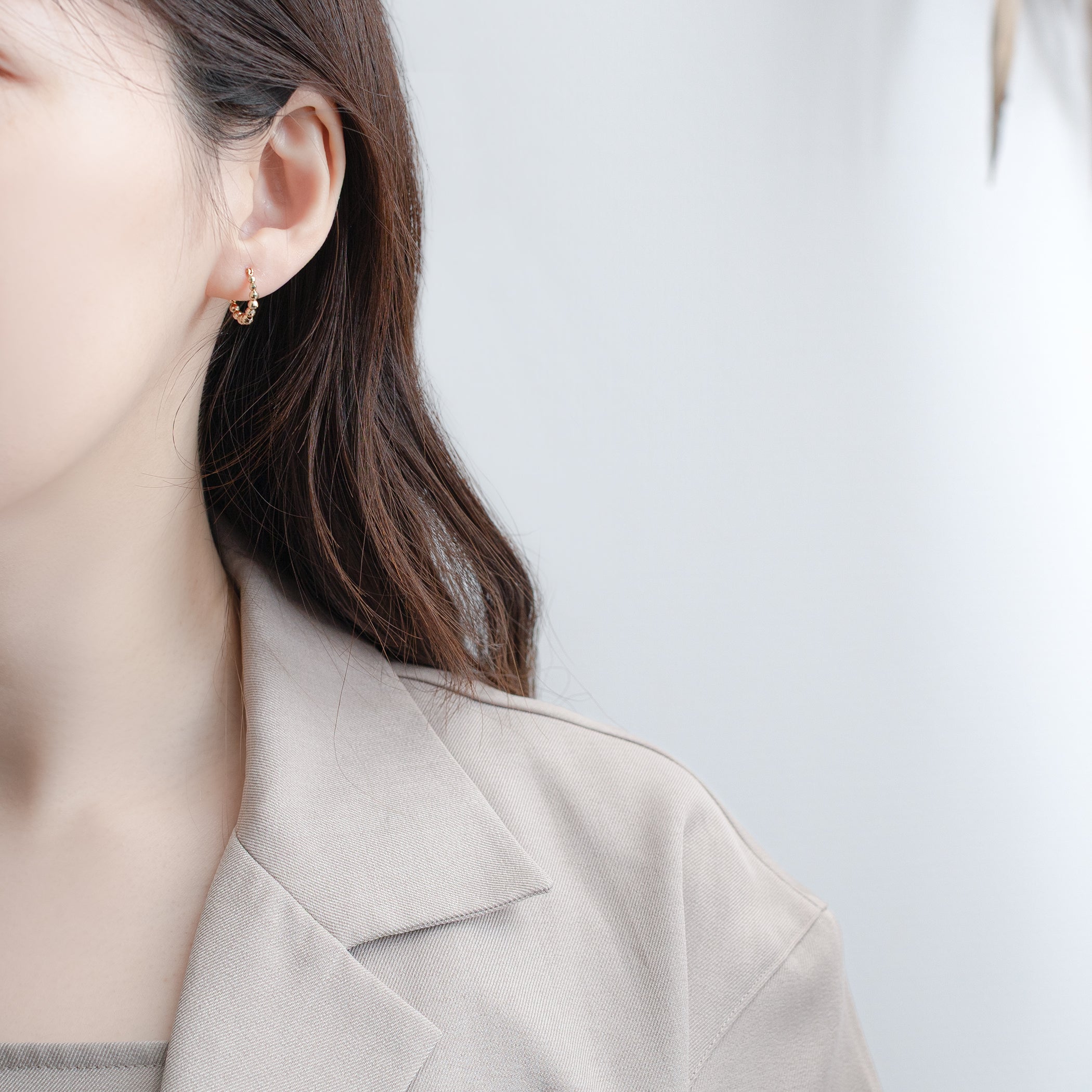 K18 イエローゴールド/K10 イエローゴールド フープ ピアス