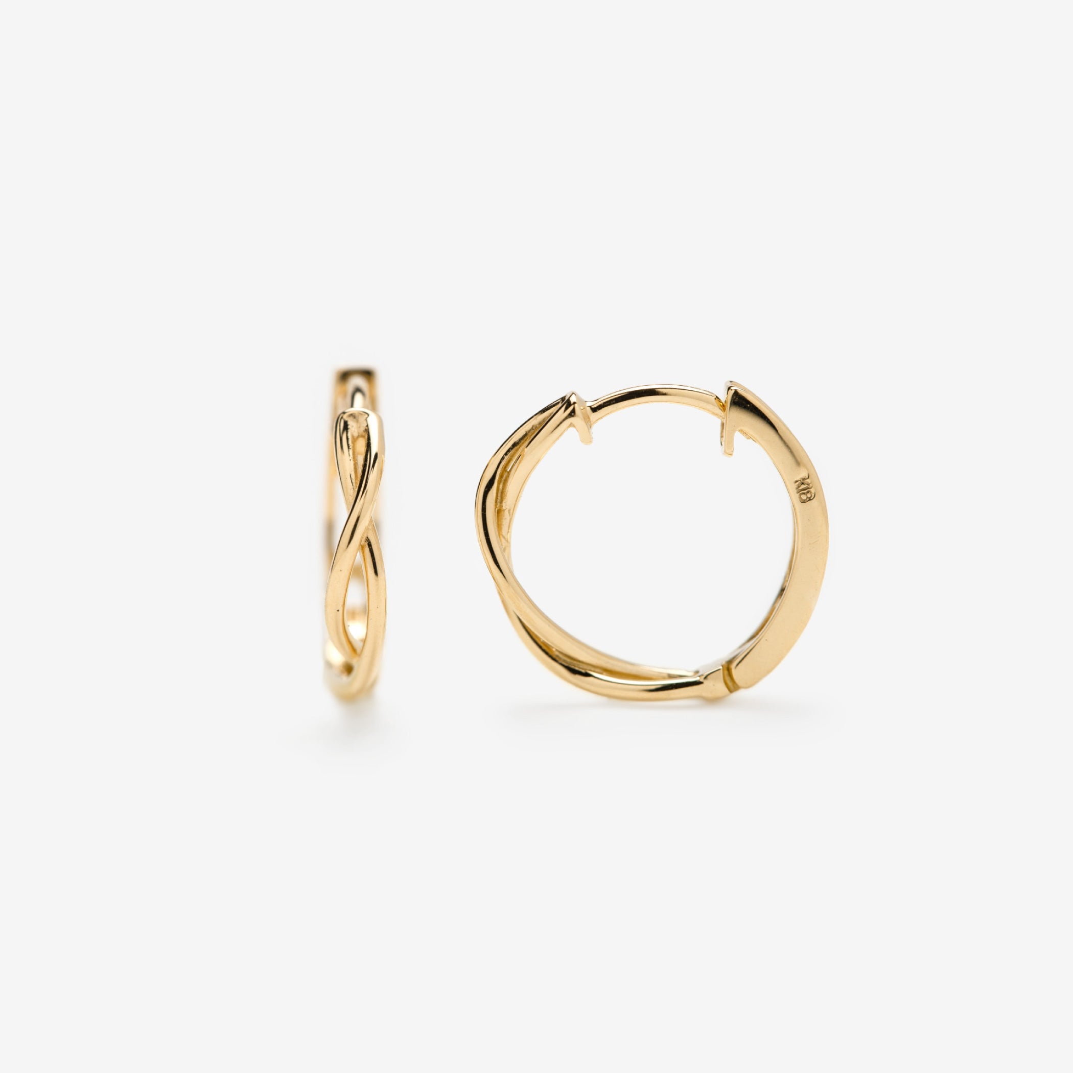 K18 イエローゴールド フープ ピアス