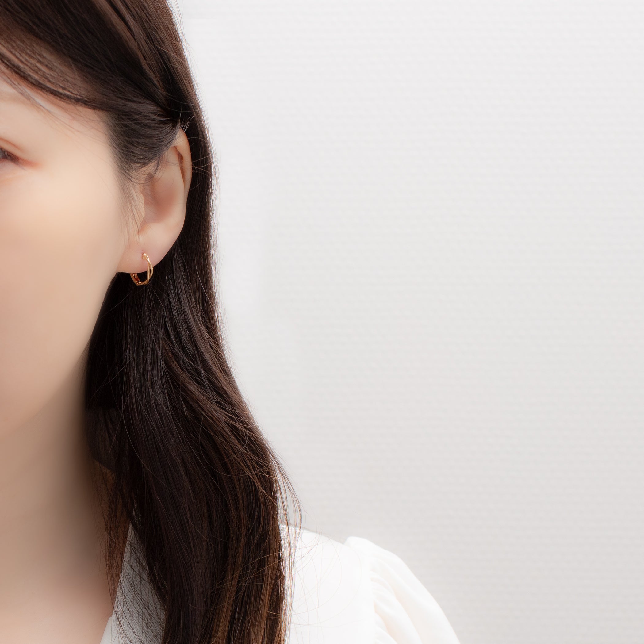 K18 イエローゴールド フープ ピアス