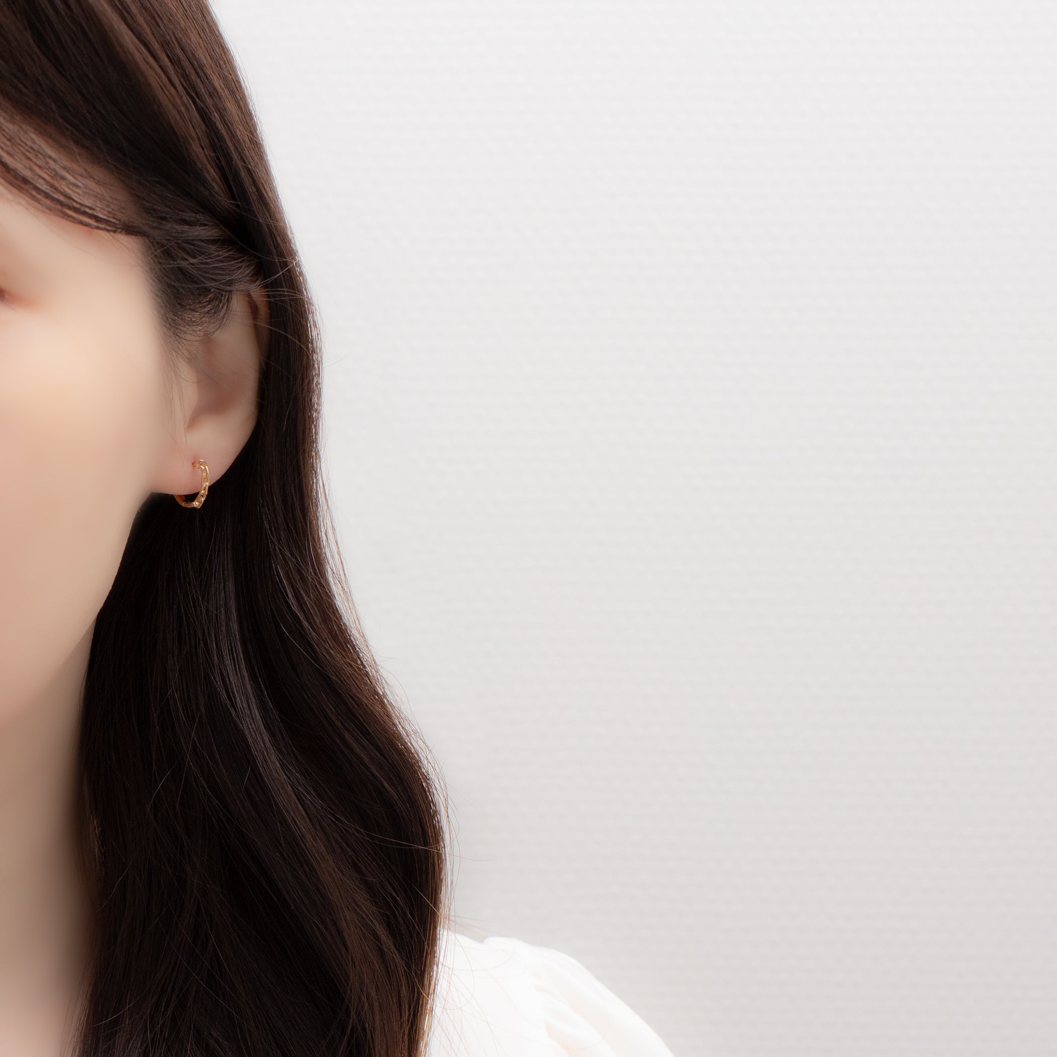 K18 イエローゴールド フープ ピアス