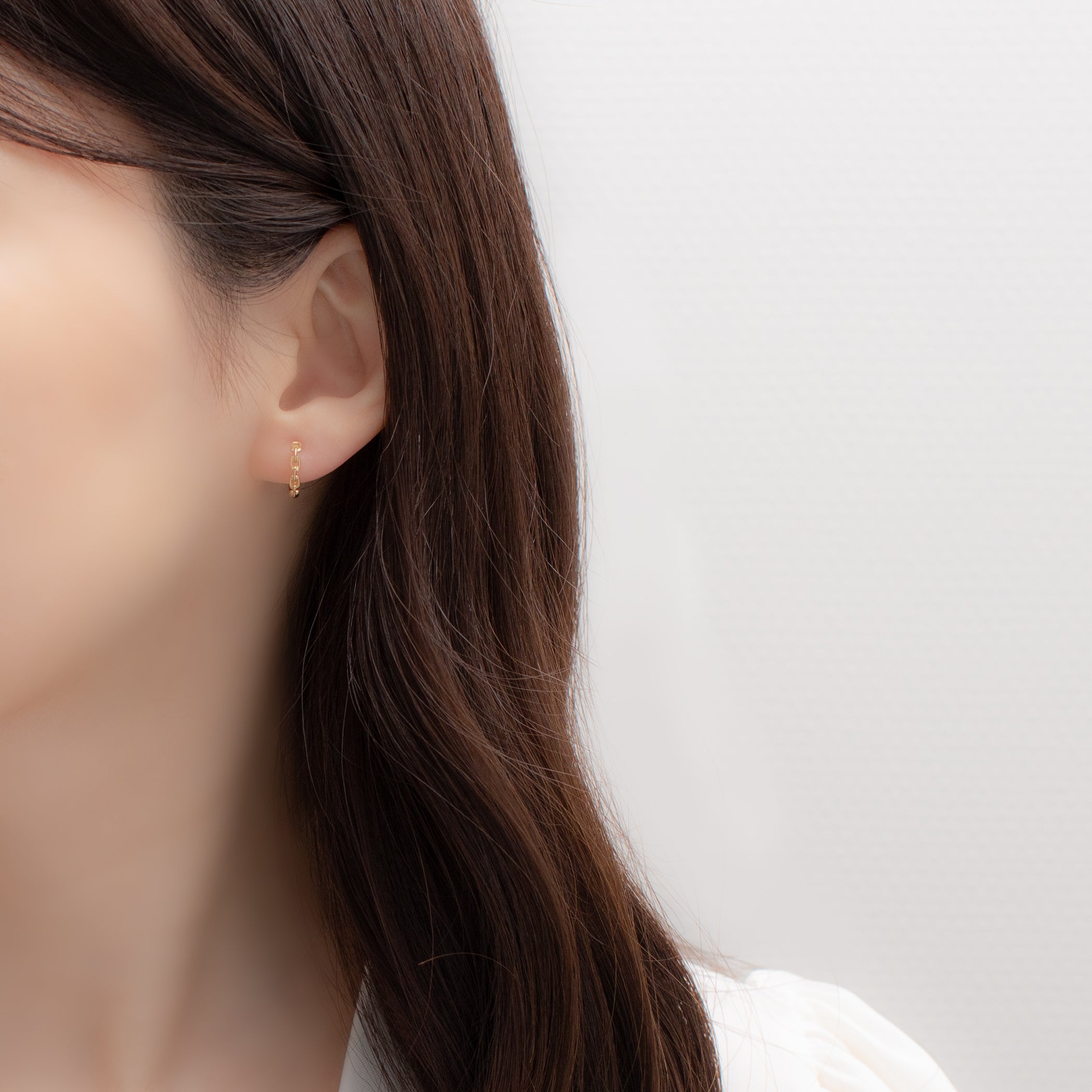 K18 イエローゴールド フープ ピアス