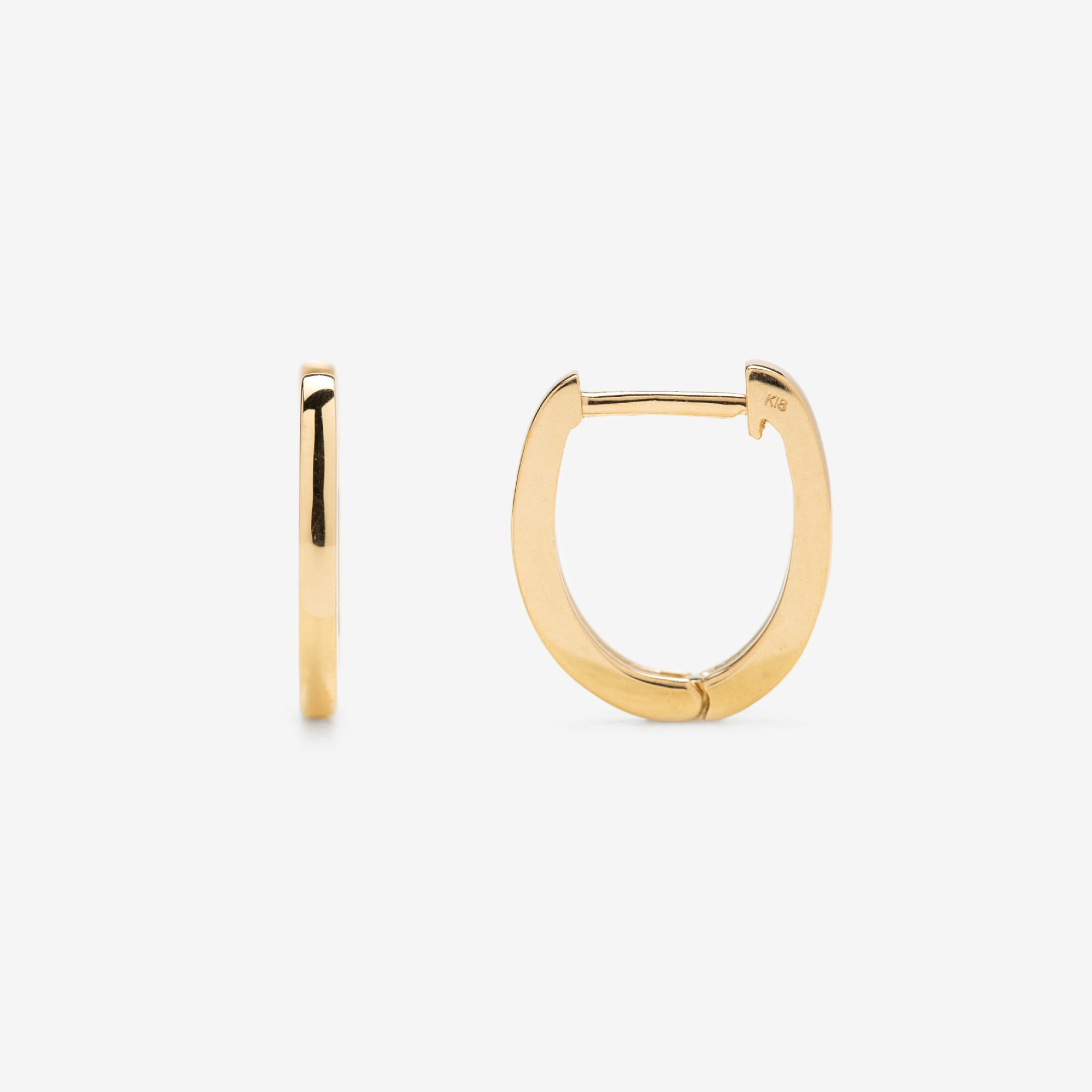 K18 イエローゴールド フープ ピアス