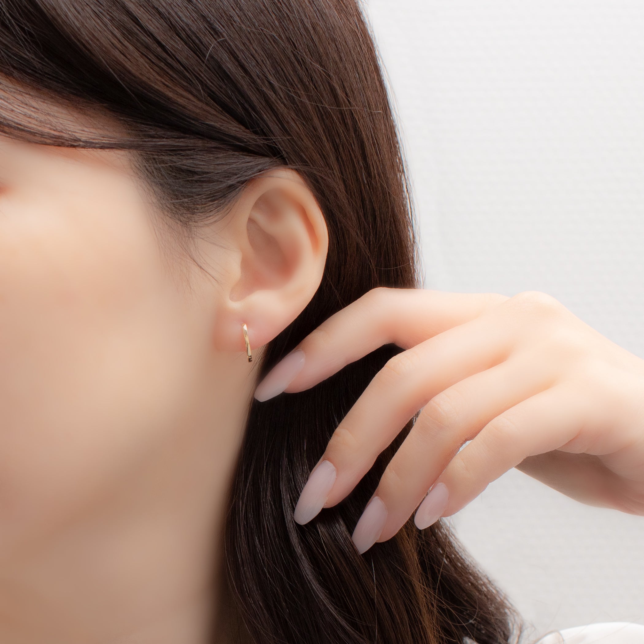 K18 イエローゴールド フープ ピアス