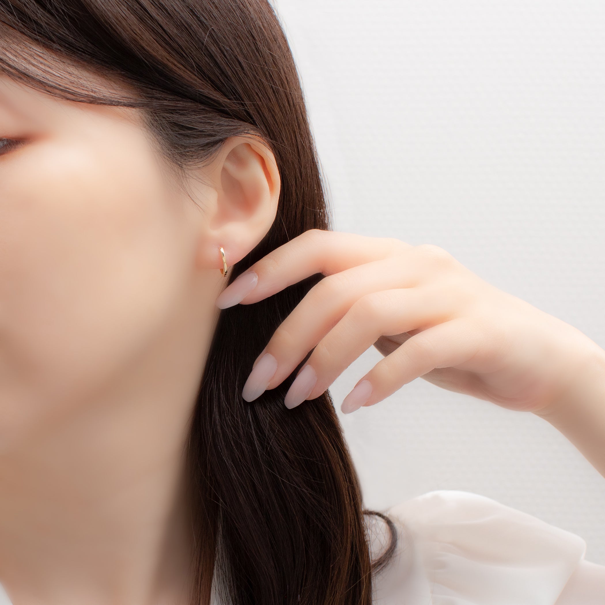 K18 イエローゴールド フープ ピアス