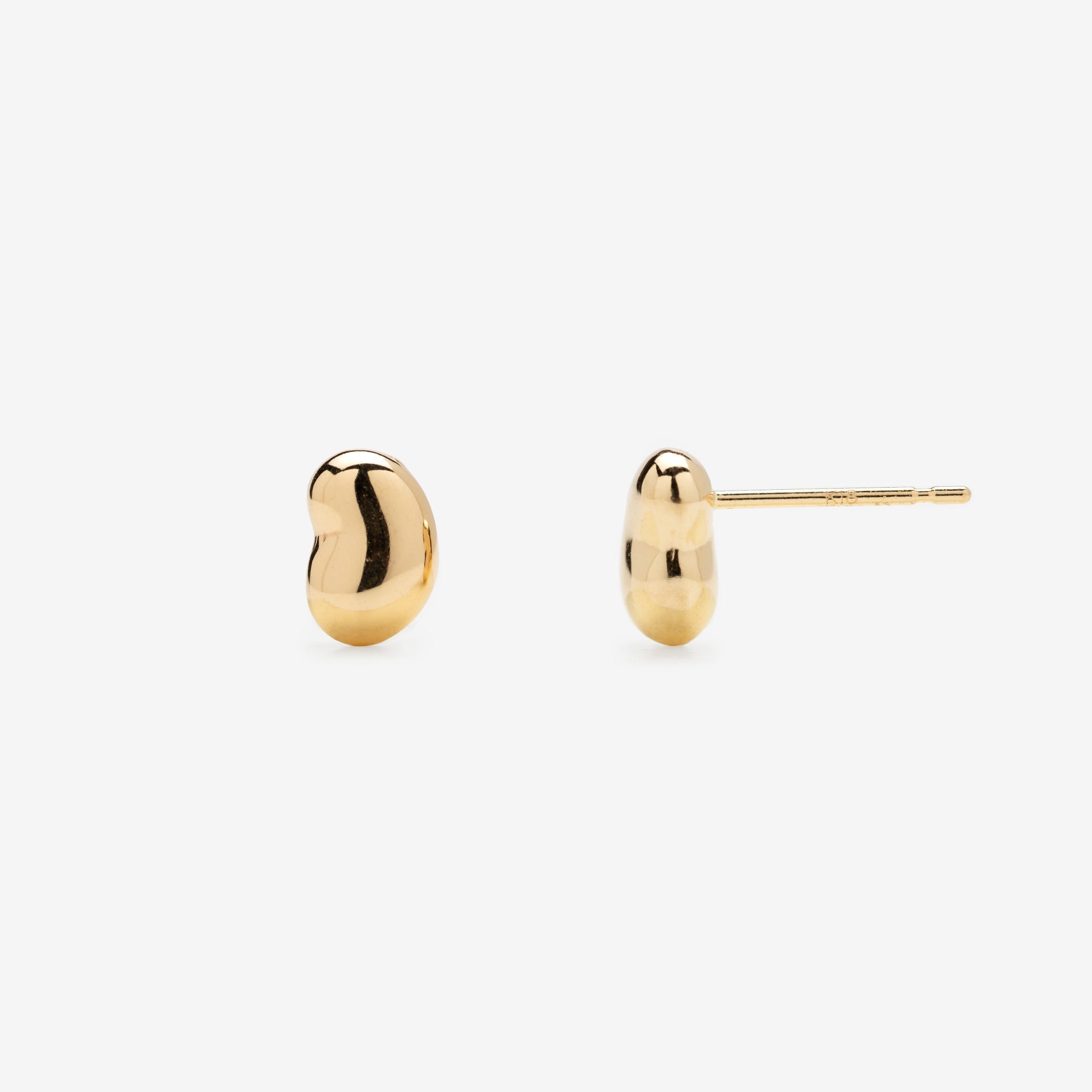 K18 イエローゴールド ビーンズ ピアス