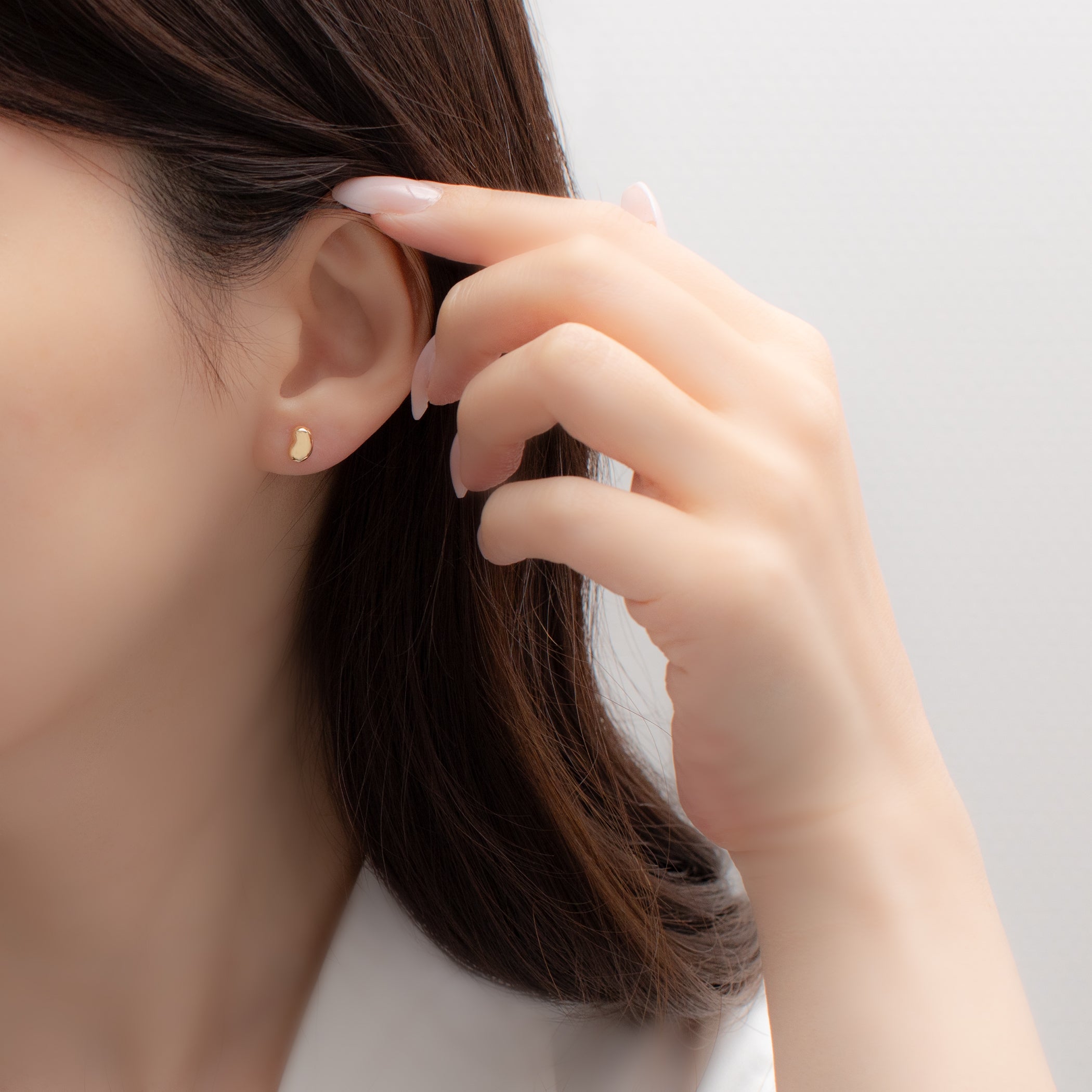 K18 イエローゴールド ビーンズ ピアス