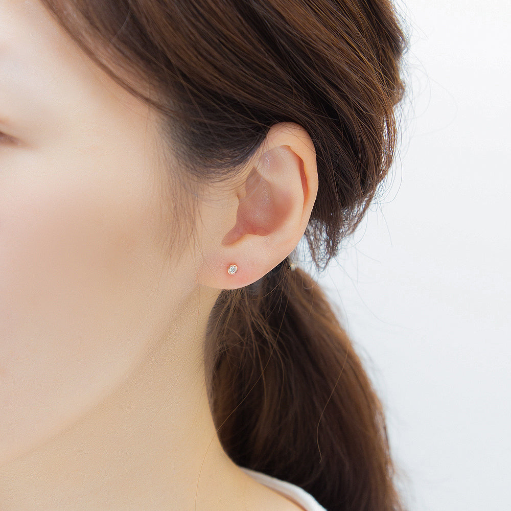 【WEB限定】K18 ピンクゴールド ダイヤモンド ピアス