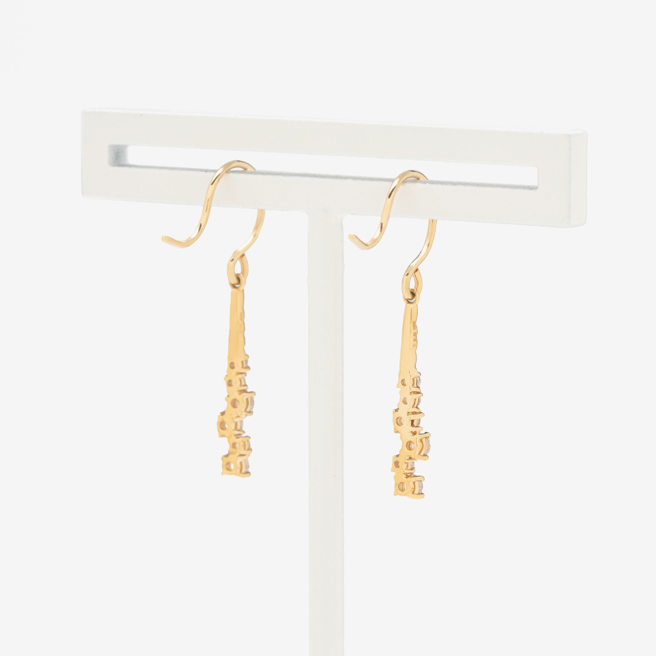 K18 イエローゴールド ダイヤモンド フック ピアス