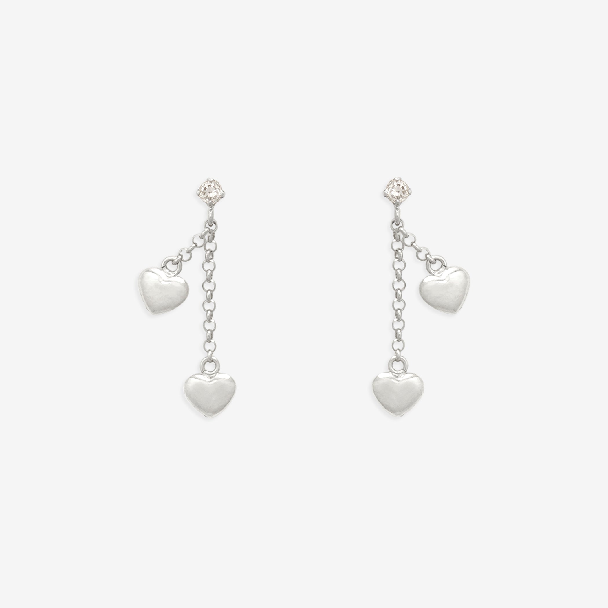 K10 ホワイトゴールド ダイヤモンド ハート ピアス – Milluflora