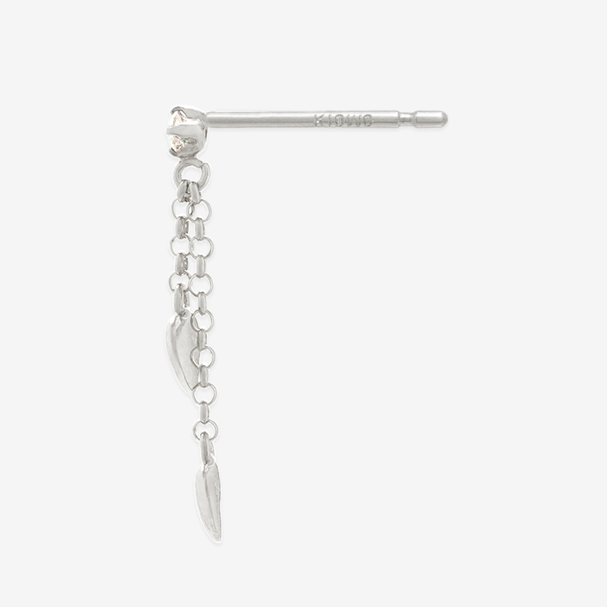 K10 ホワイトゴールド ダイヤモンド ハート ピアス