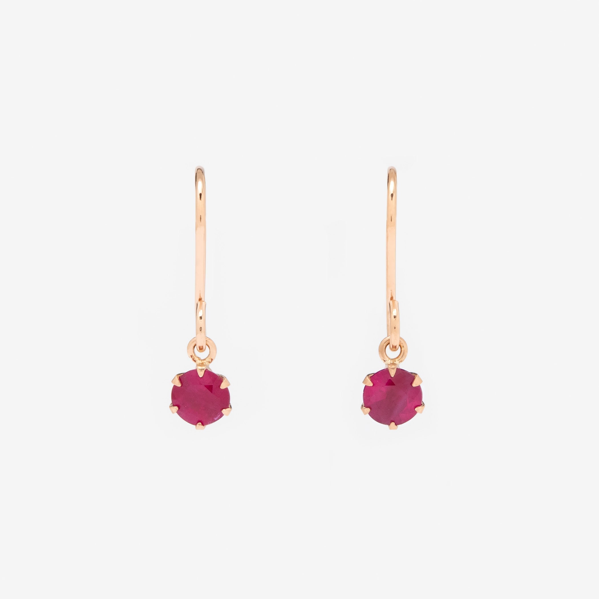 7月誕生石 K18 ピンクゴールド ルビー フック ピアス – Milluflora 