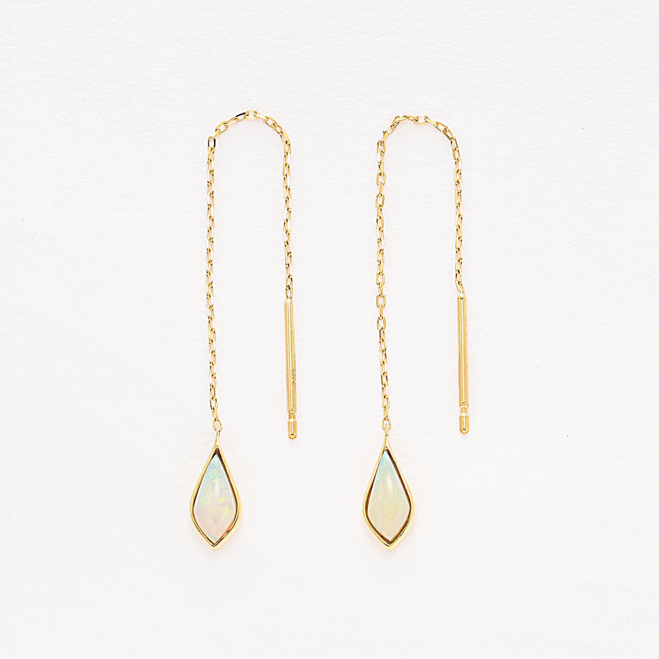 10月誕生石 K10 イエローゴールド オパール アメリカン ピアス