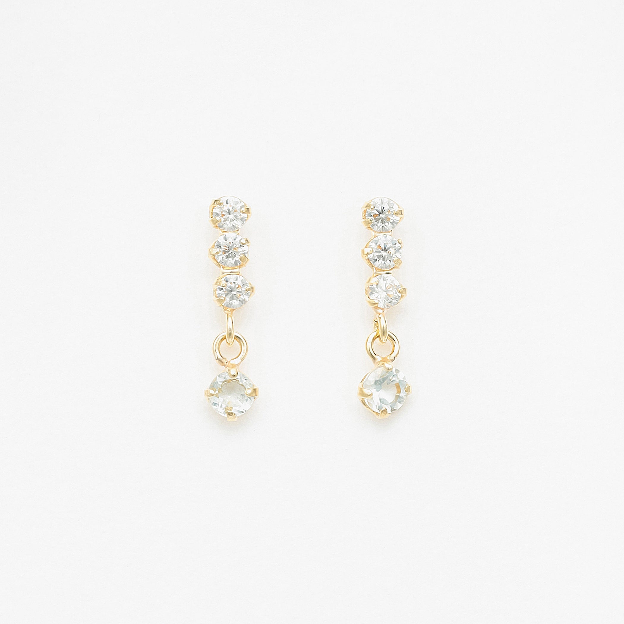WEB限定】3月誕生石 K10 イエローゴールド アクアマリン ピアス