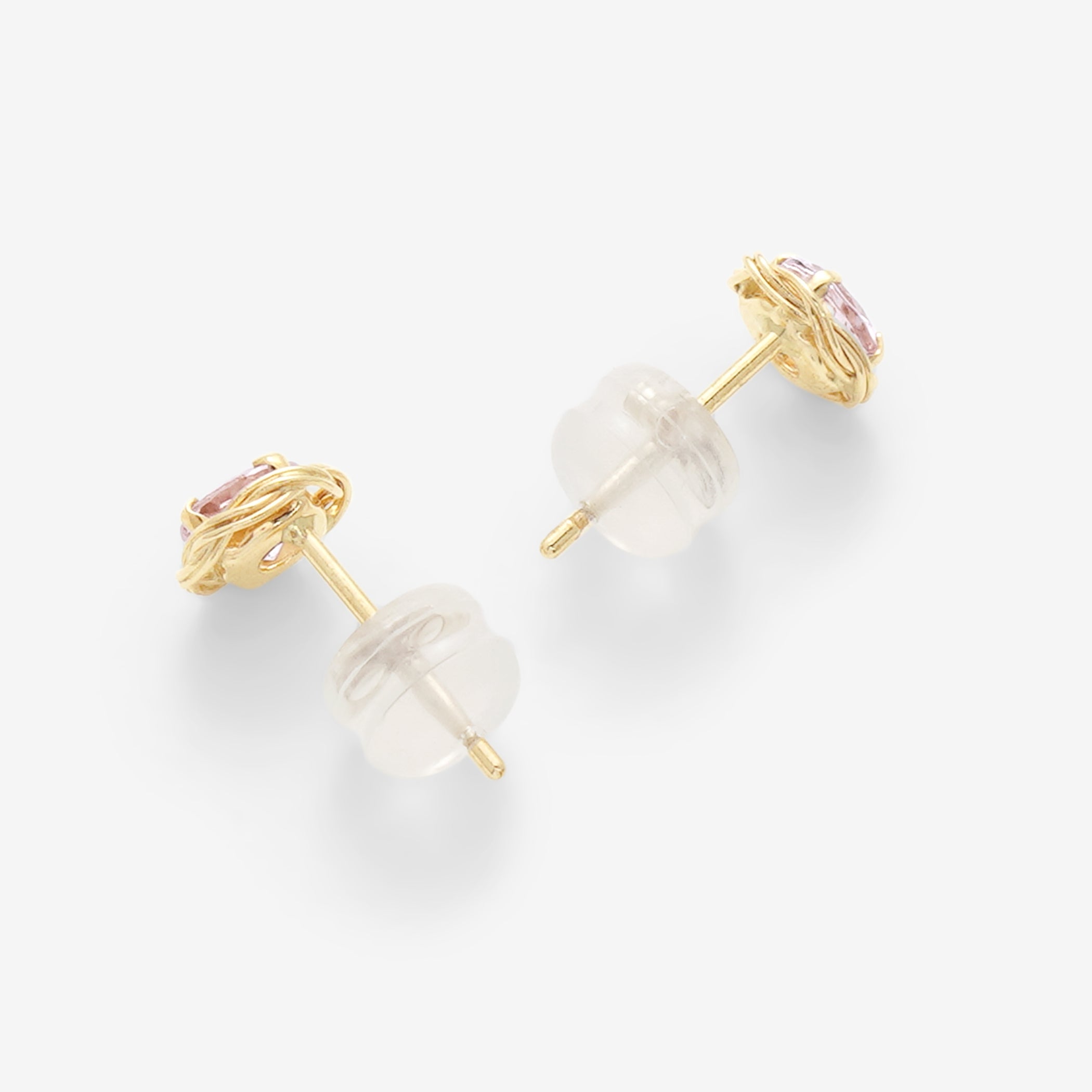 4月誕生石 K10 イエローゴールド モルガナイト ピアス