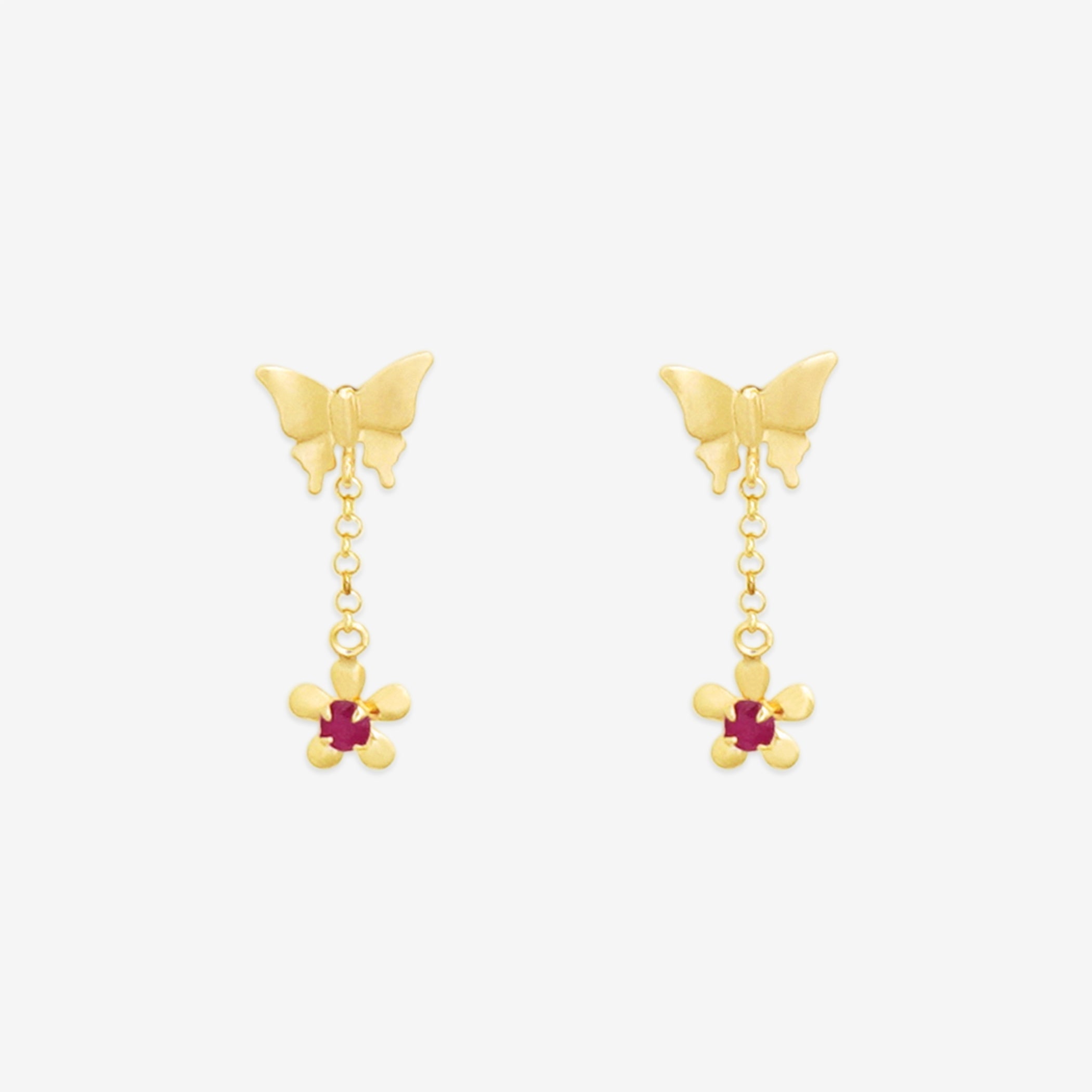 ミルフローラ　2P シトリン　プチトップ　両耳　イエローゴールド　ピアス　k18 K18 イエローゴールド 丸玉 ピアス（4mm） – Milluflora | ミル