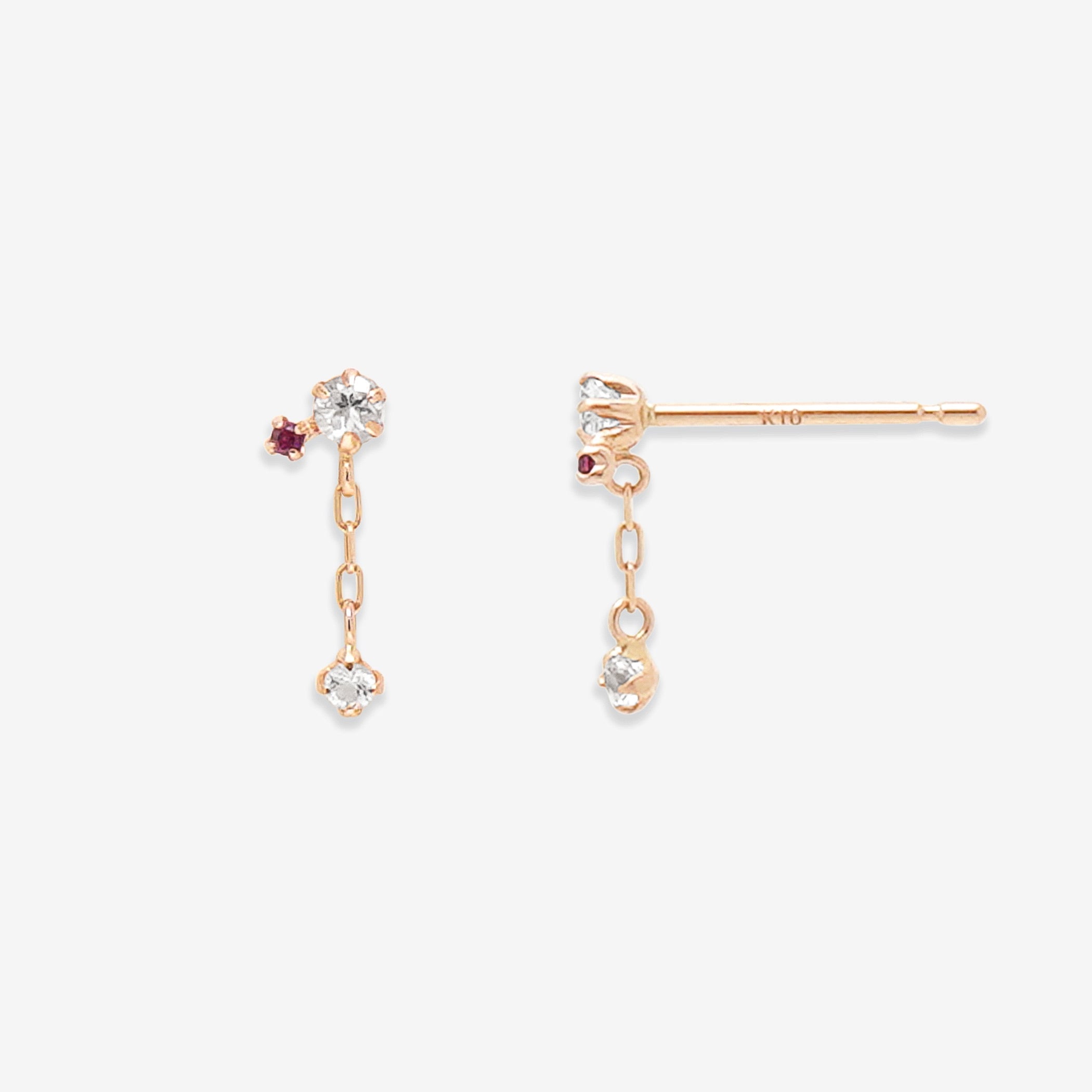 4月誕生石 K10 ピンクゴールド モルガナイト ピアス