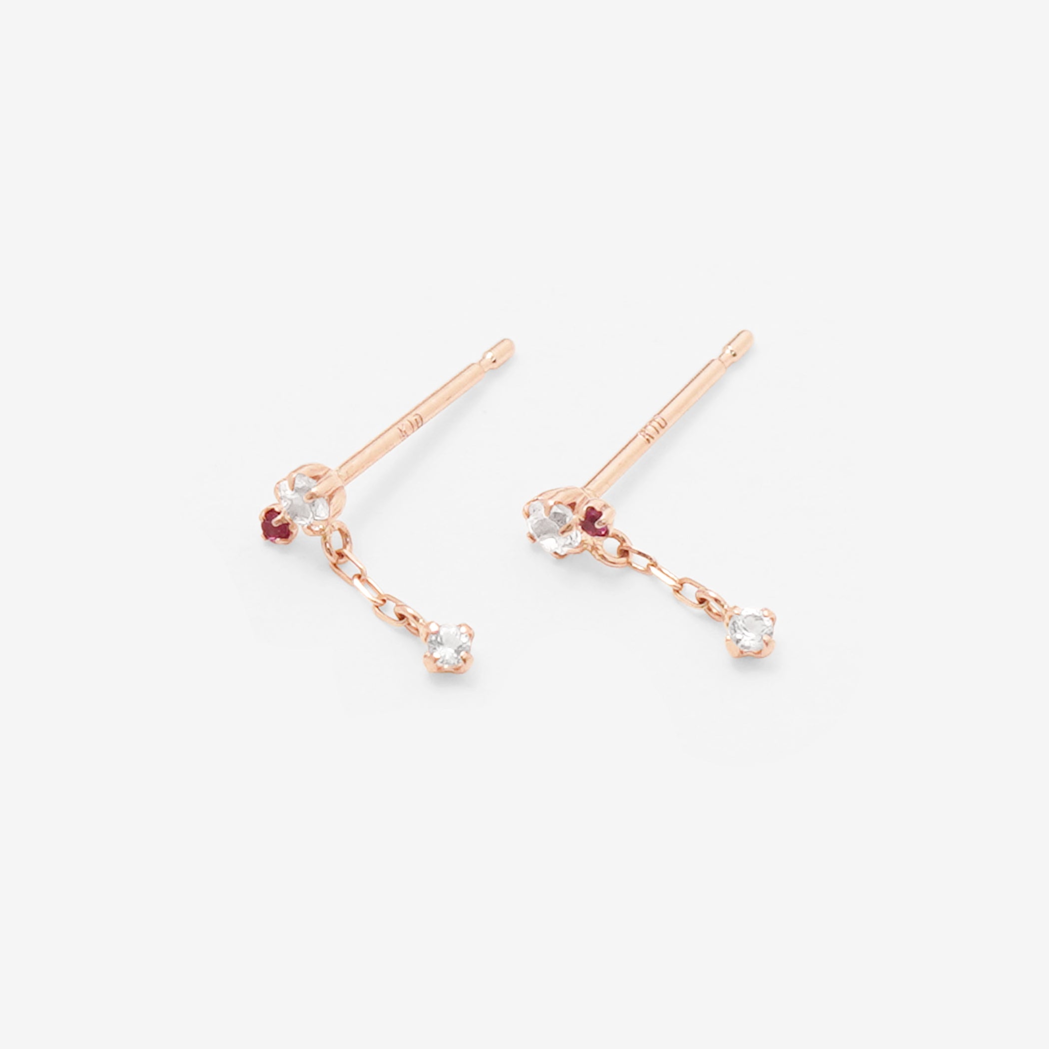 4月誕生石 K10 ピンクゴールド モルガナイト ピアス