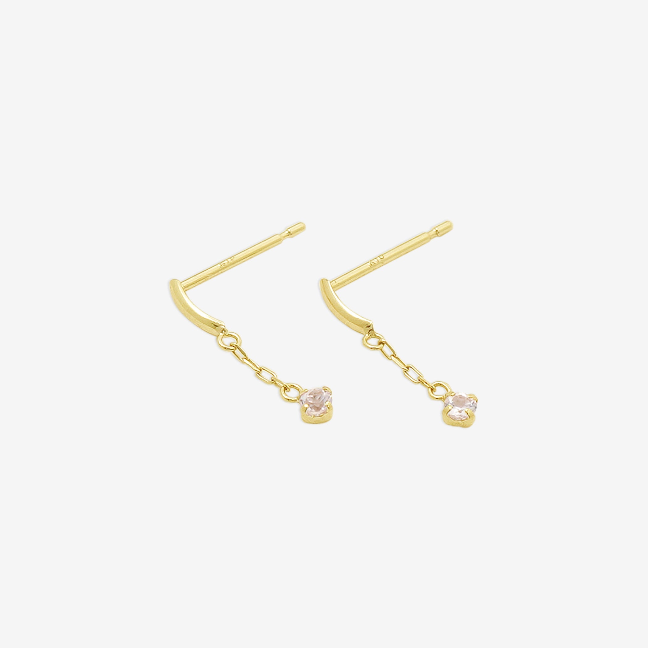 4月誕生石 K10 イエローゴールド モルガナイト ピアス