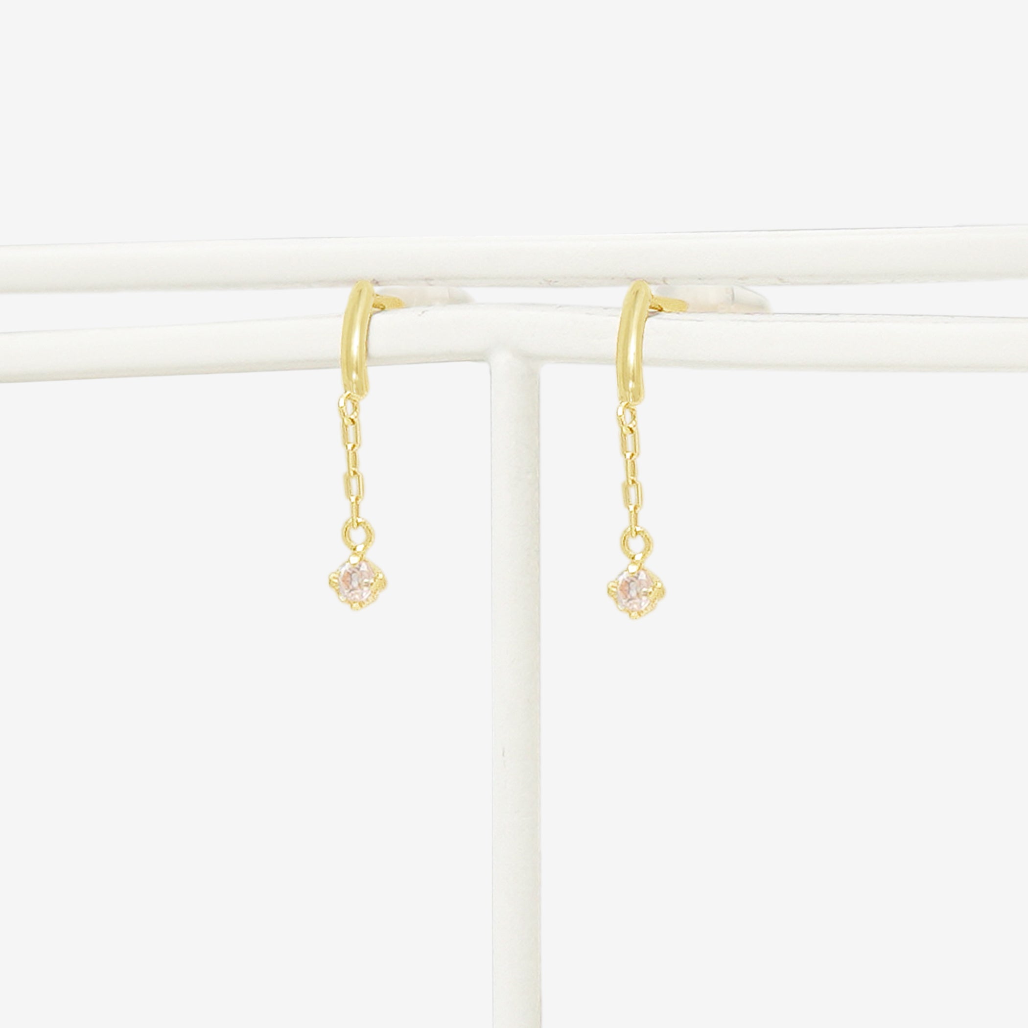 4月誕生石 K10 イエローゴールド モルガナイト ピアス