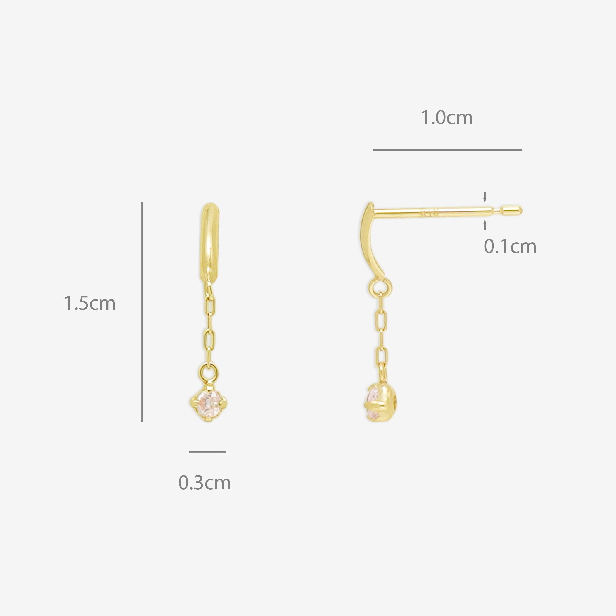 4月誕生石 K10 イエローゴールド モルガナイト ピアス