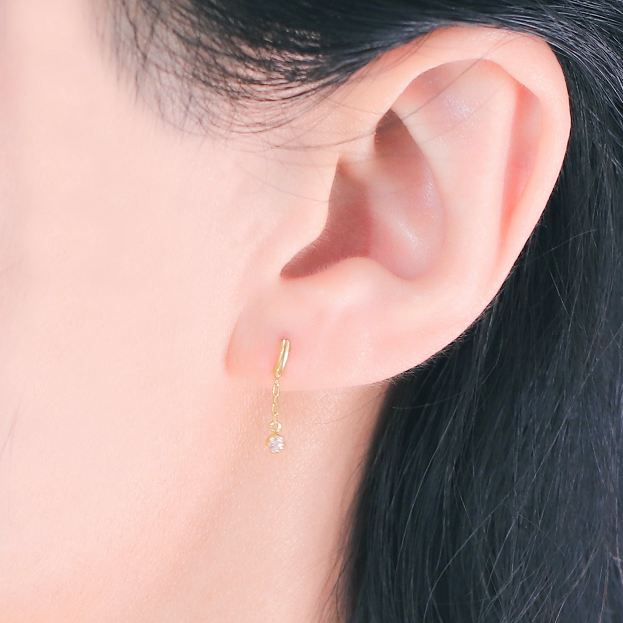 4月誕生石 K10 イエローゴールド モルガナイト ピアス