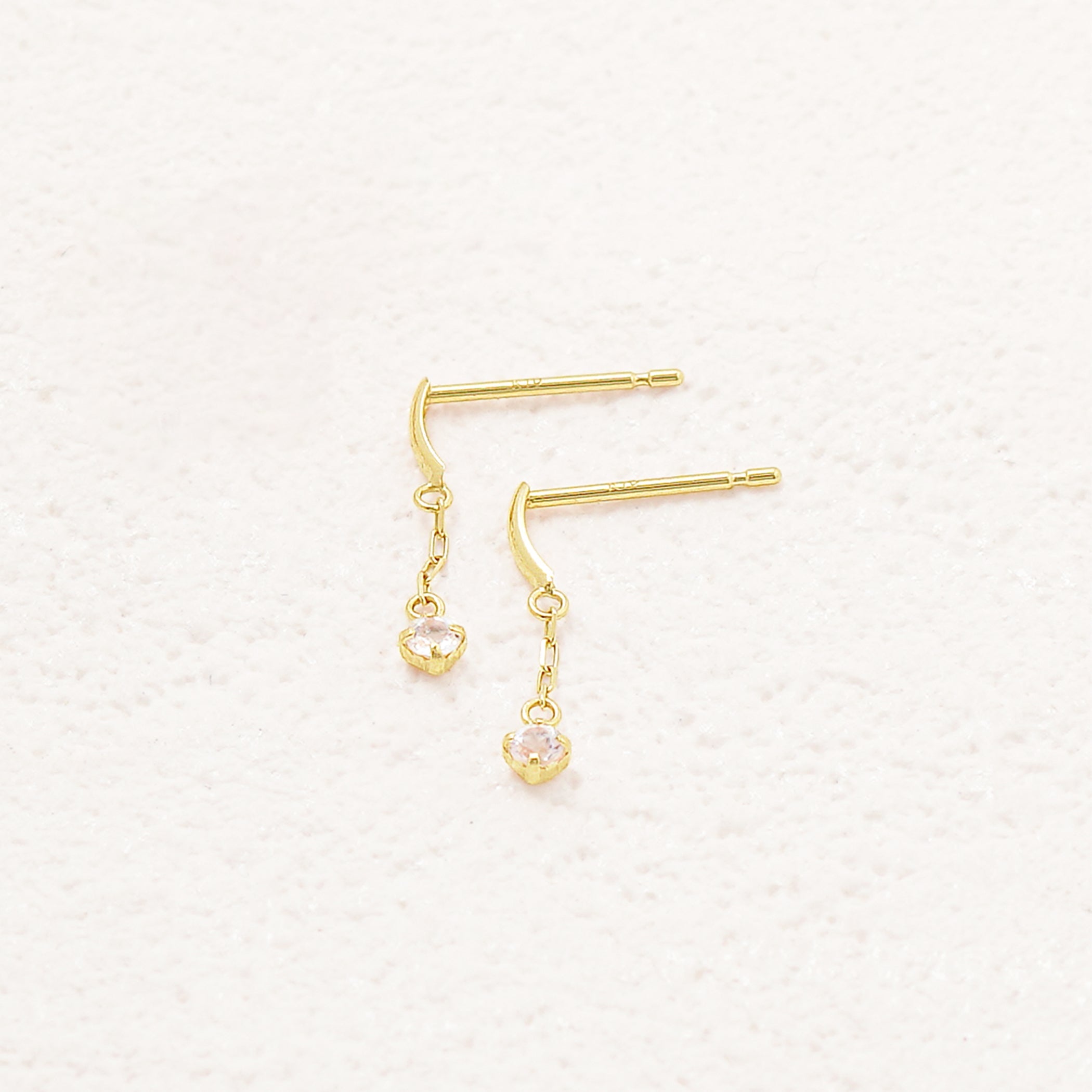 4月誕生石 K10 イエローゴールド モルガナイト ピアス