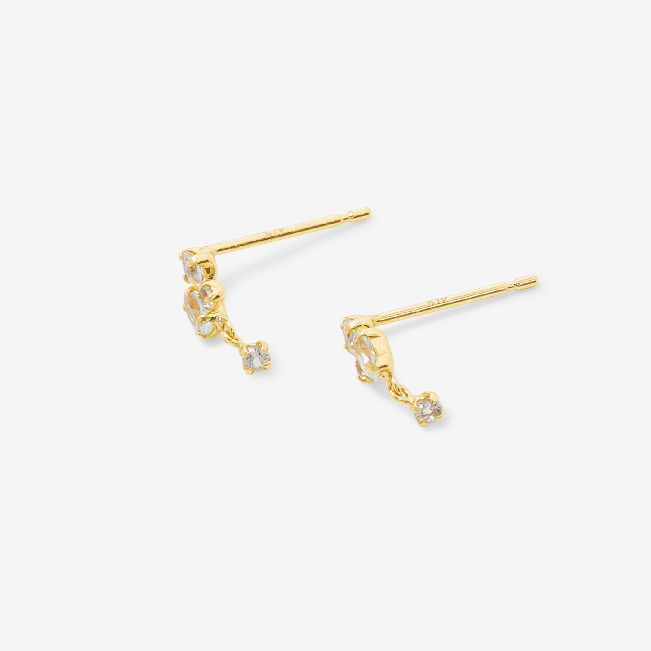 11月誕生石 K10 イエローゴールド ブルートパーズ ピアス